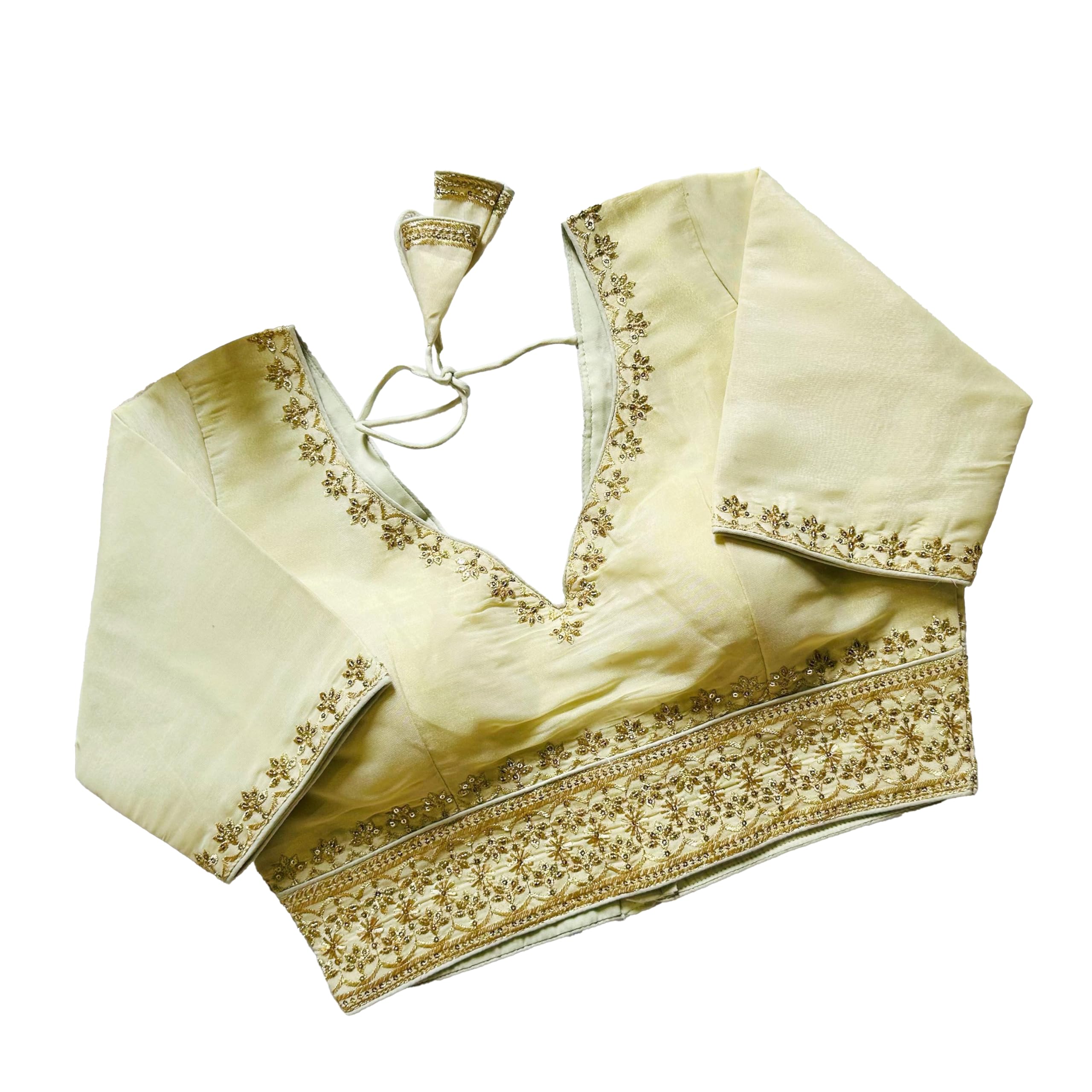 Pujia Mills Women's Silk Jari Embroidery Blouse