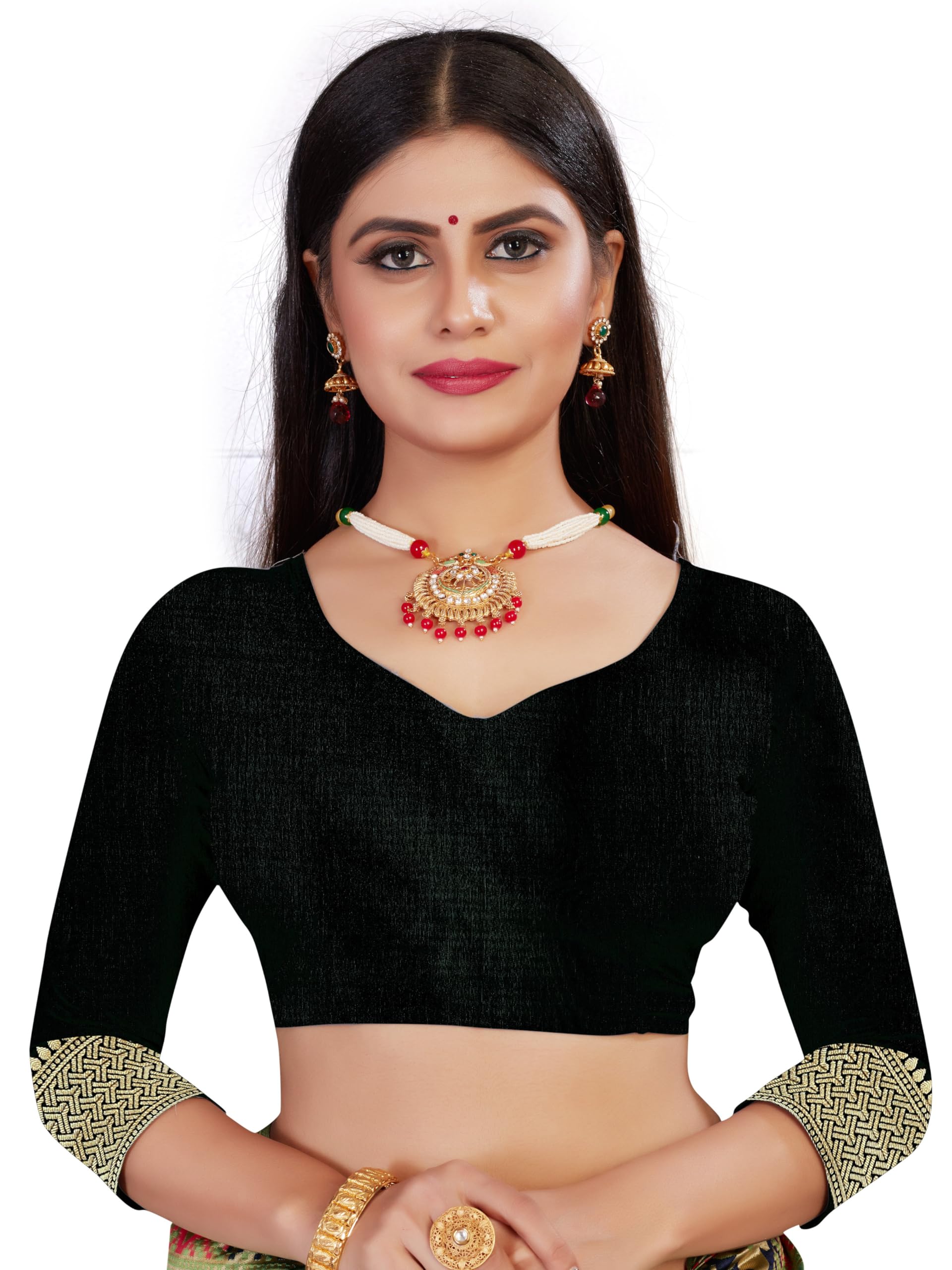 Kanjivaram Art Silk Saree - Black - Image 4