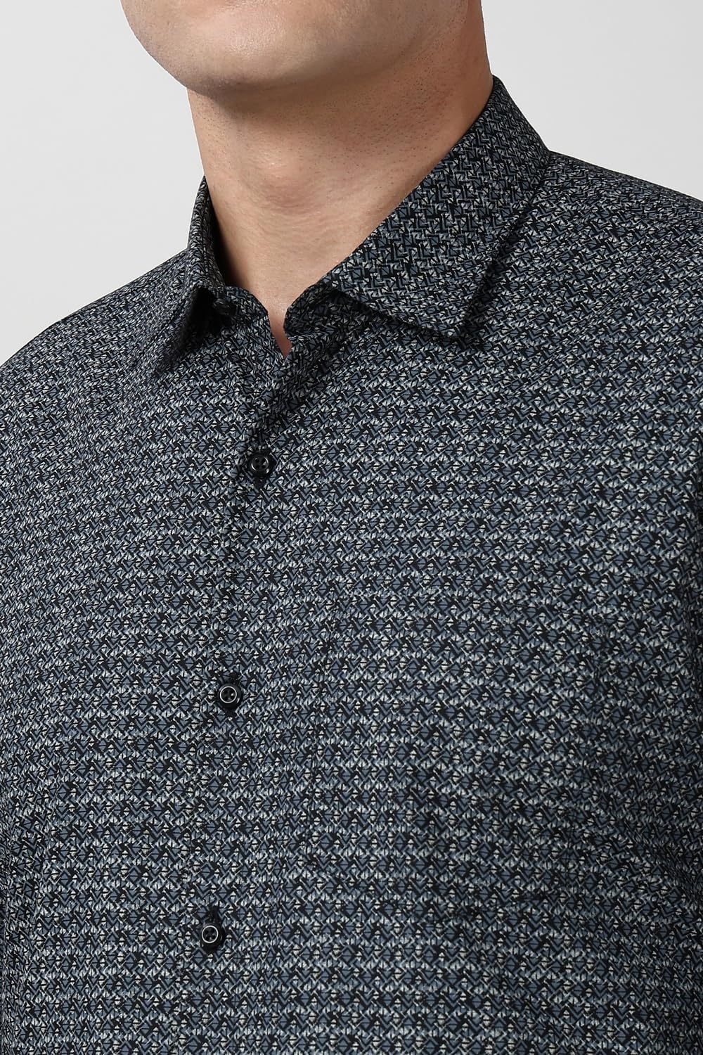 Peter England Men's Formal Shirt - Charcoal - Image 4