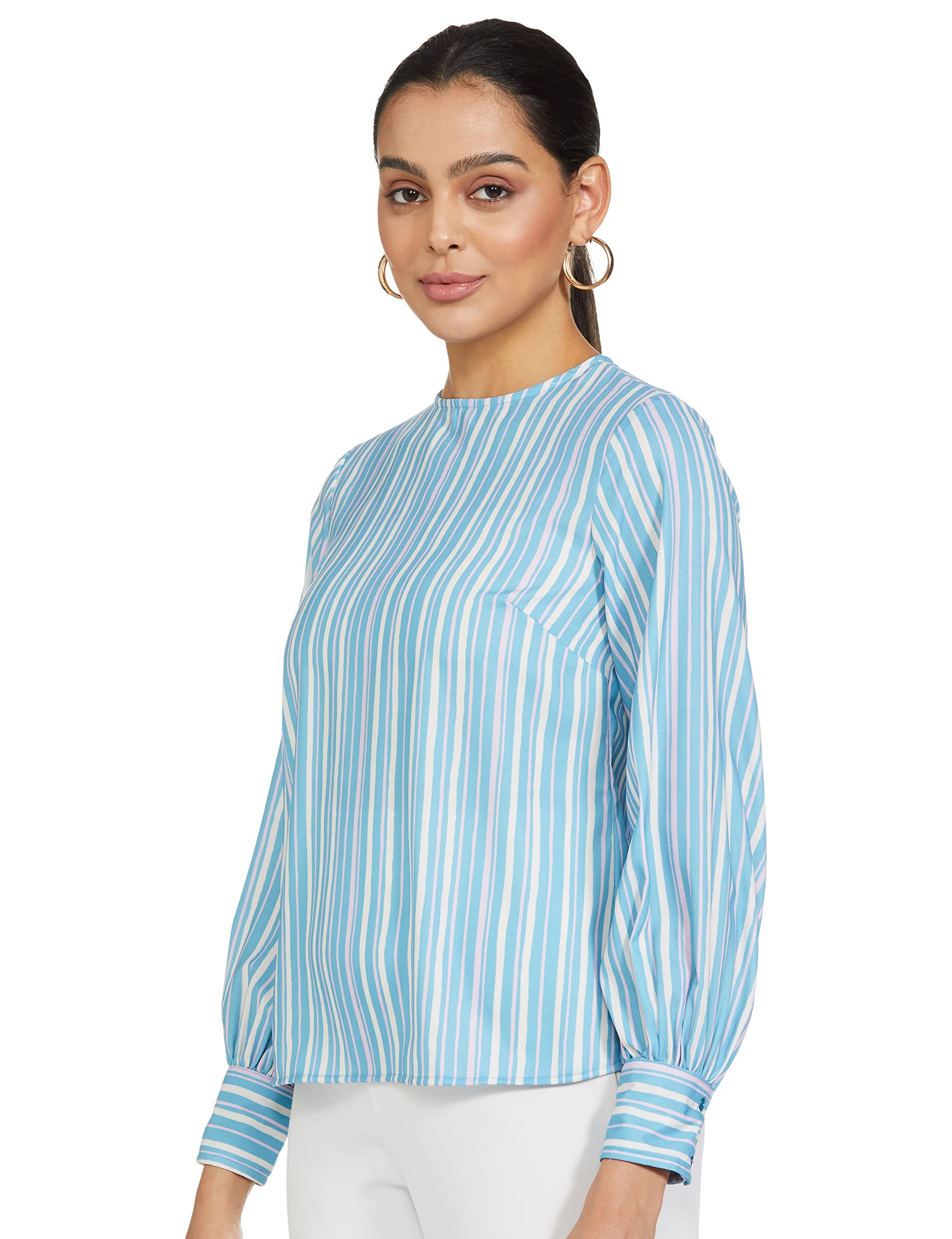 Delphi Blue Blouse for Women - Image 3