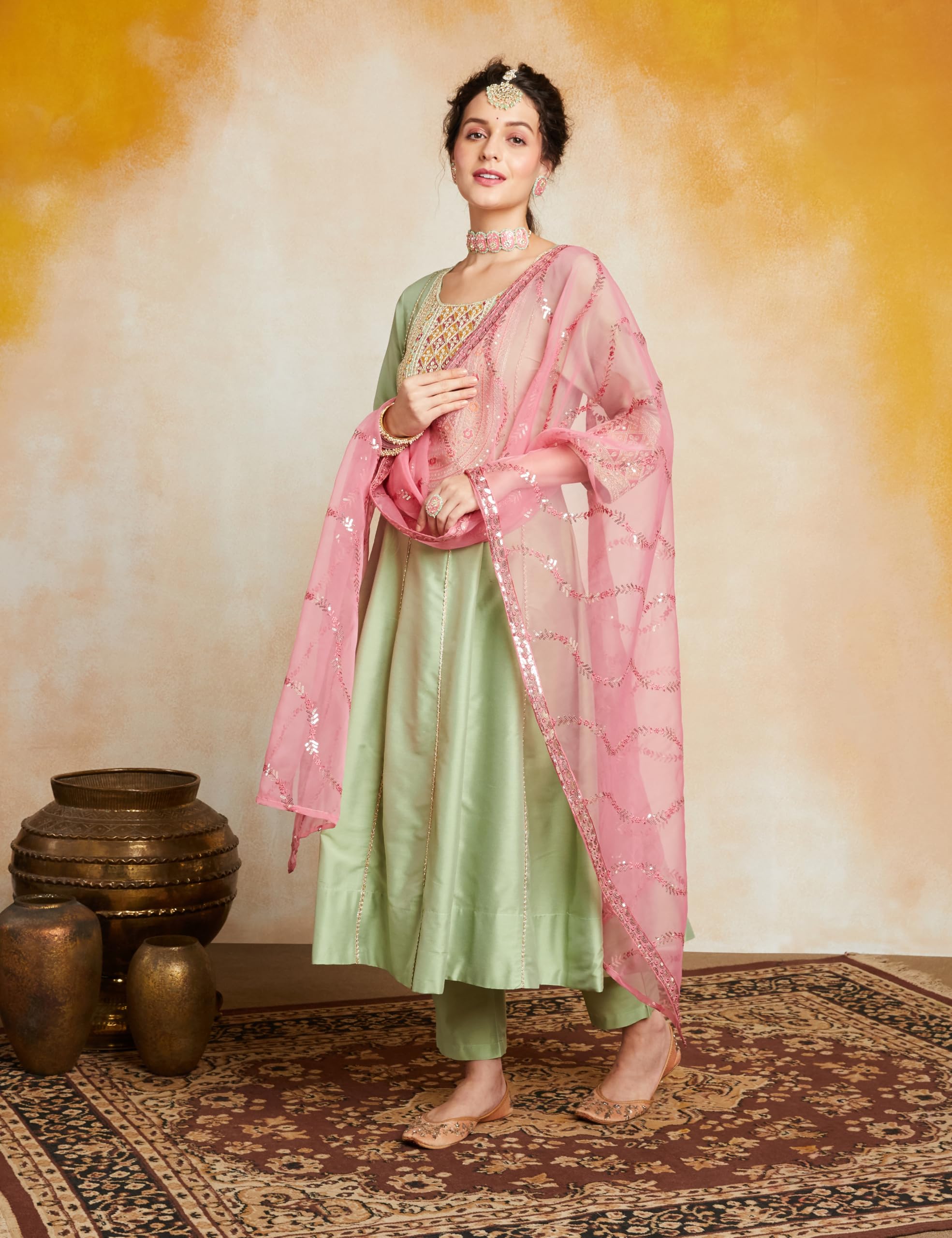 Myx Women's Embroidered Anarkali Kurta Set - Image 5