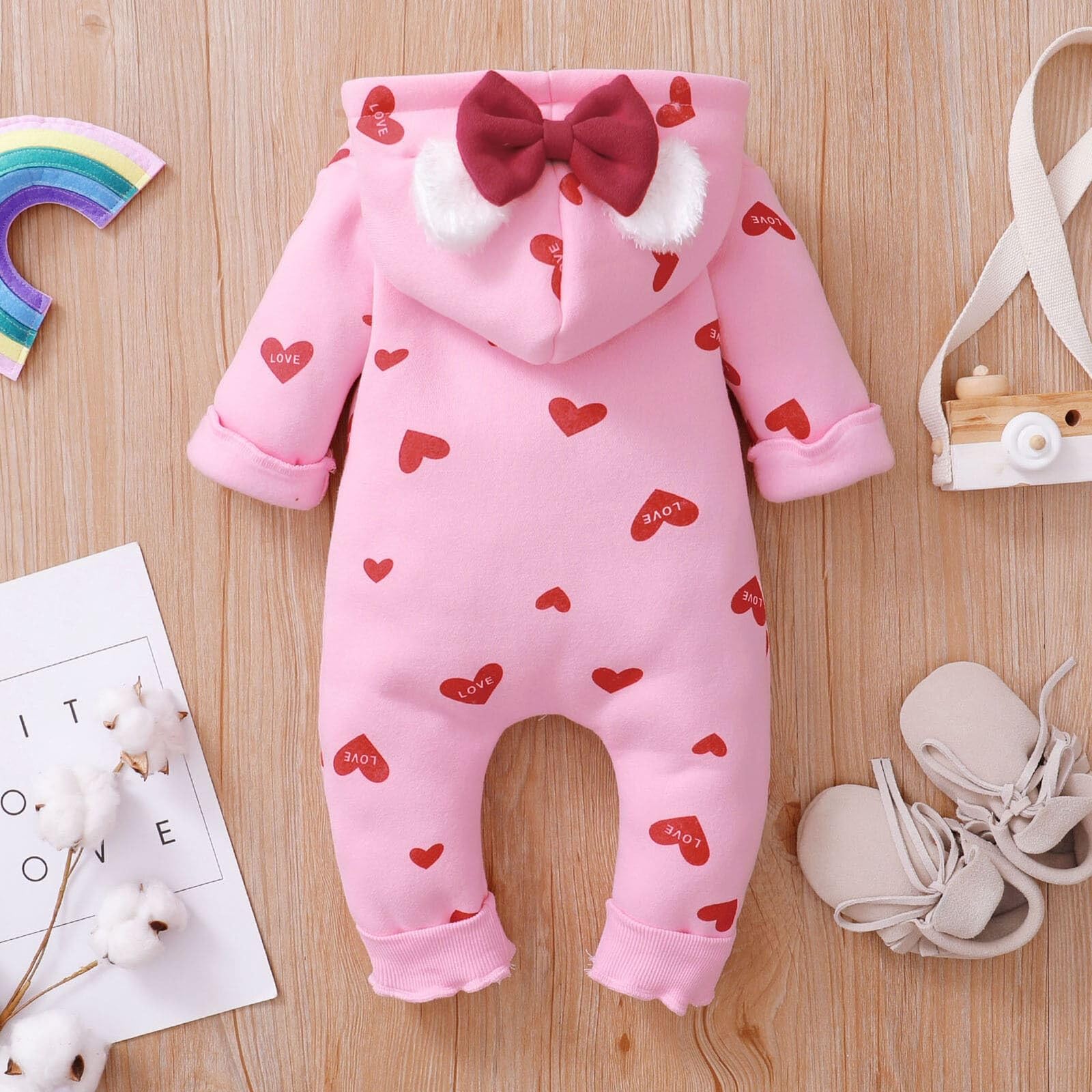 BRANDONN Kids Cotton Fleece Jumpsuit - Pink - Image 3