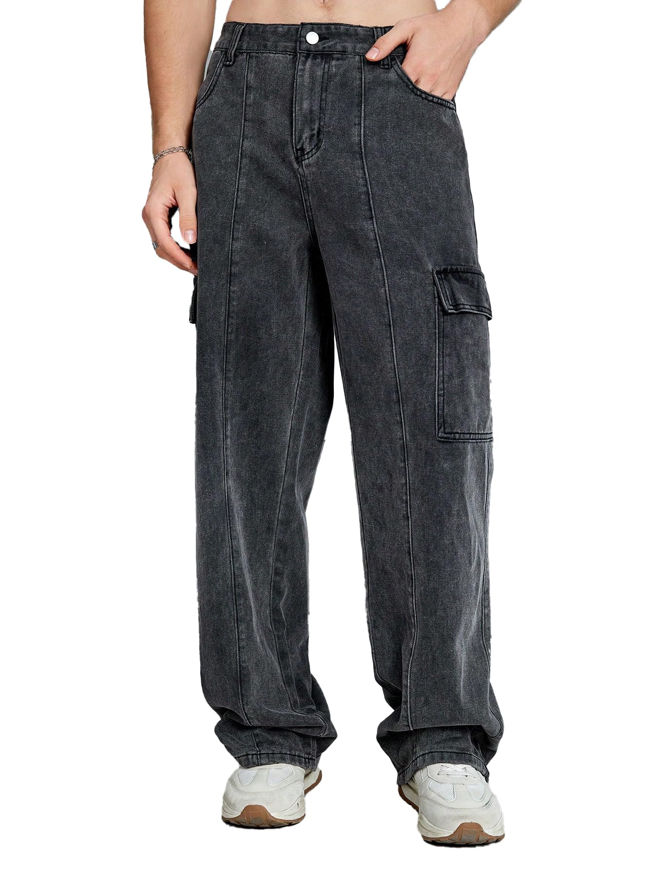 KOTTY Men's Cargo Jeans - Rich Black