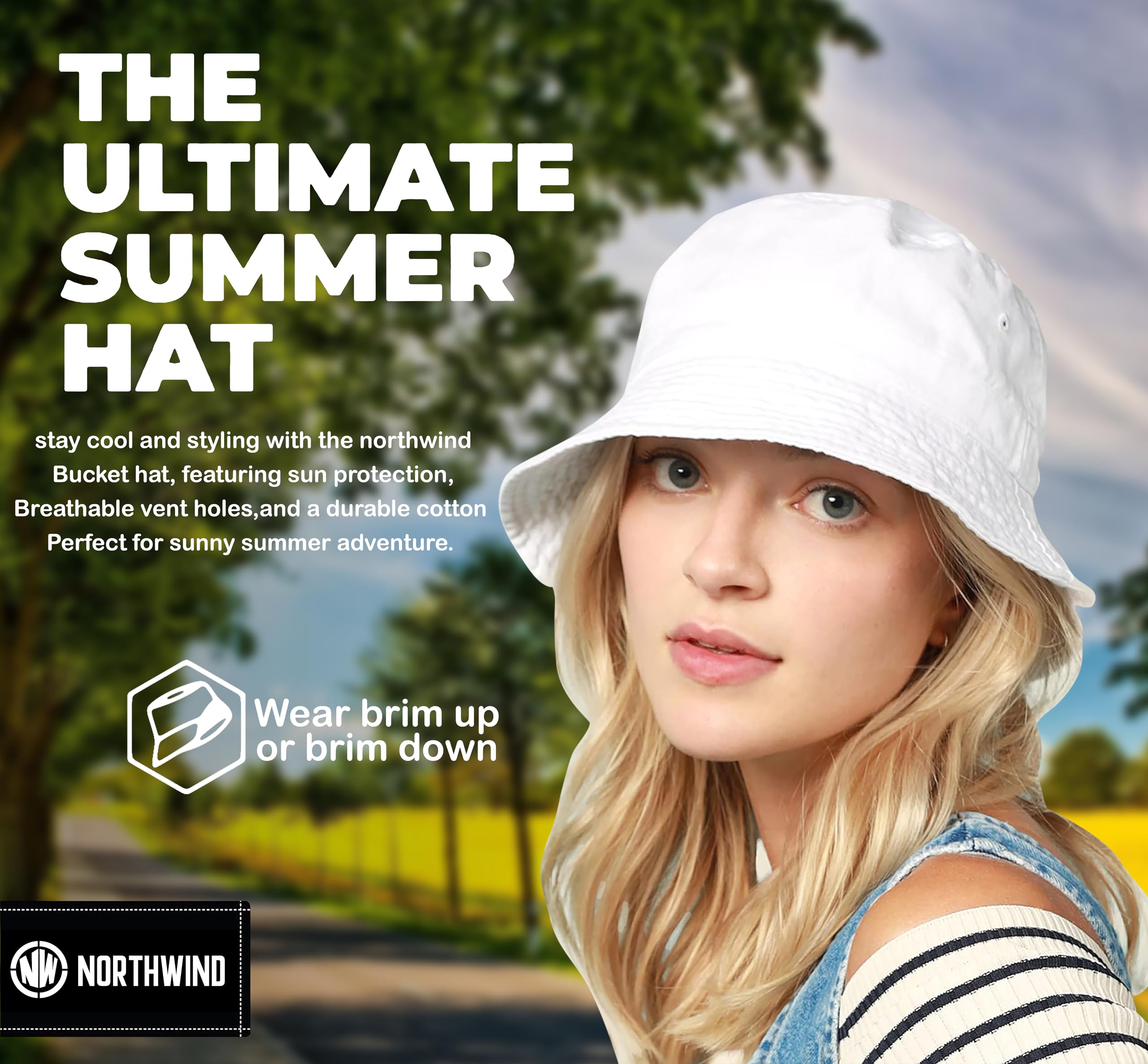 Khaki Cotton Bucket Hat for Men & Women - Image 3