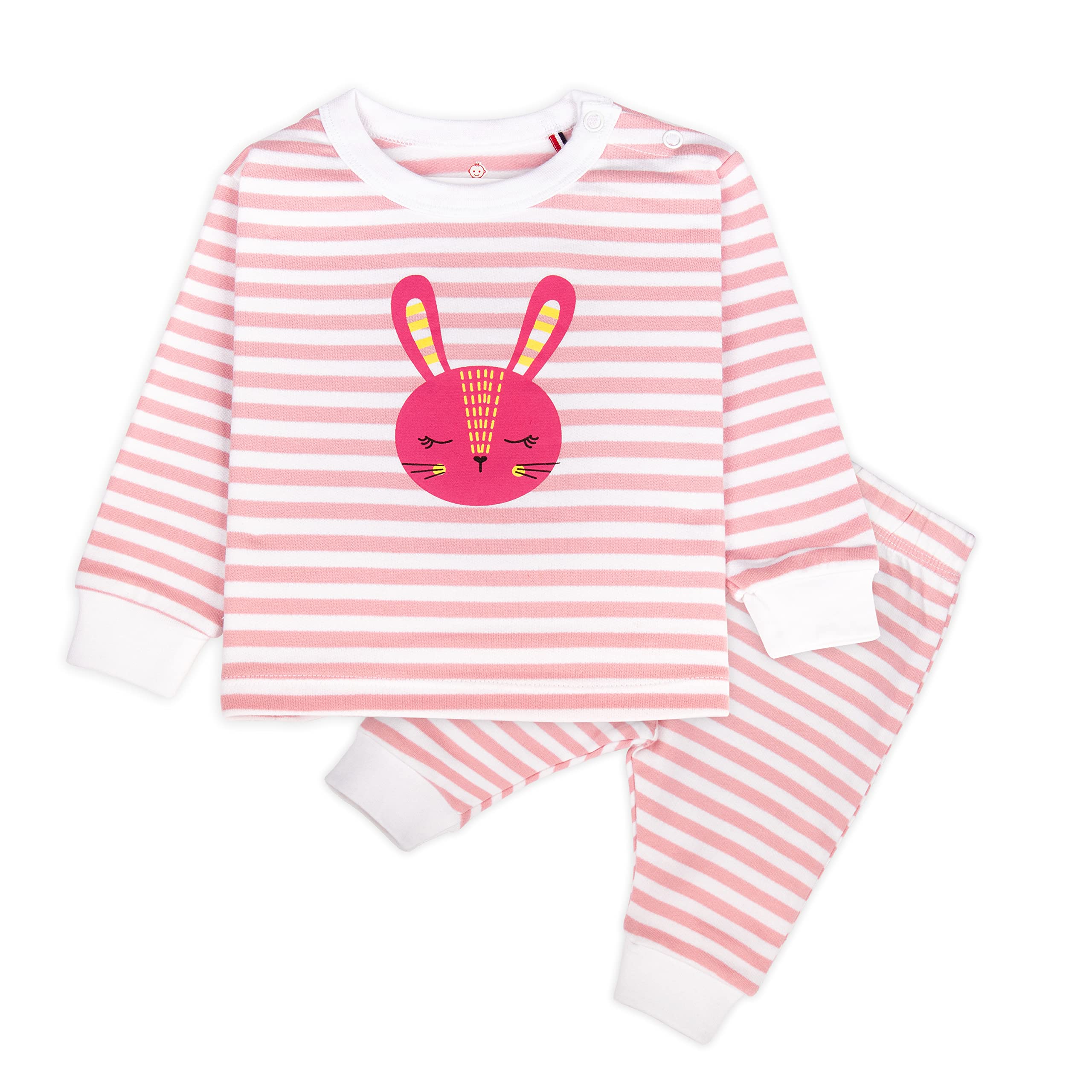 Real Basics Pink Bunny Unisex Cotton Fleece Pajama Set