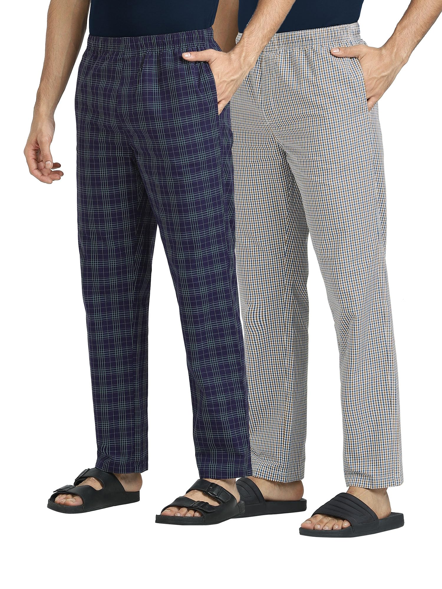 XYXX Men Combed Cotton Pyjama - Storm Blue Sand
