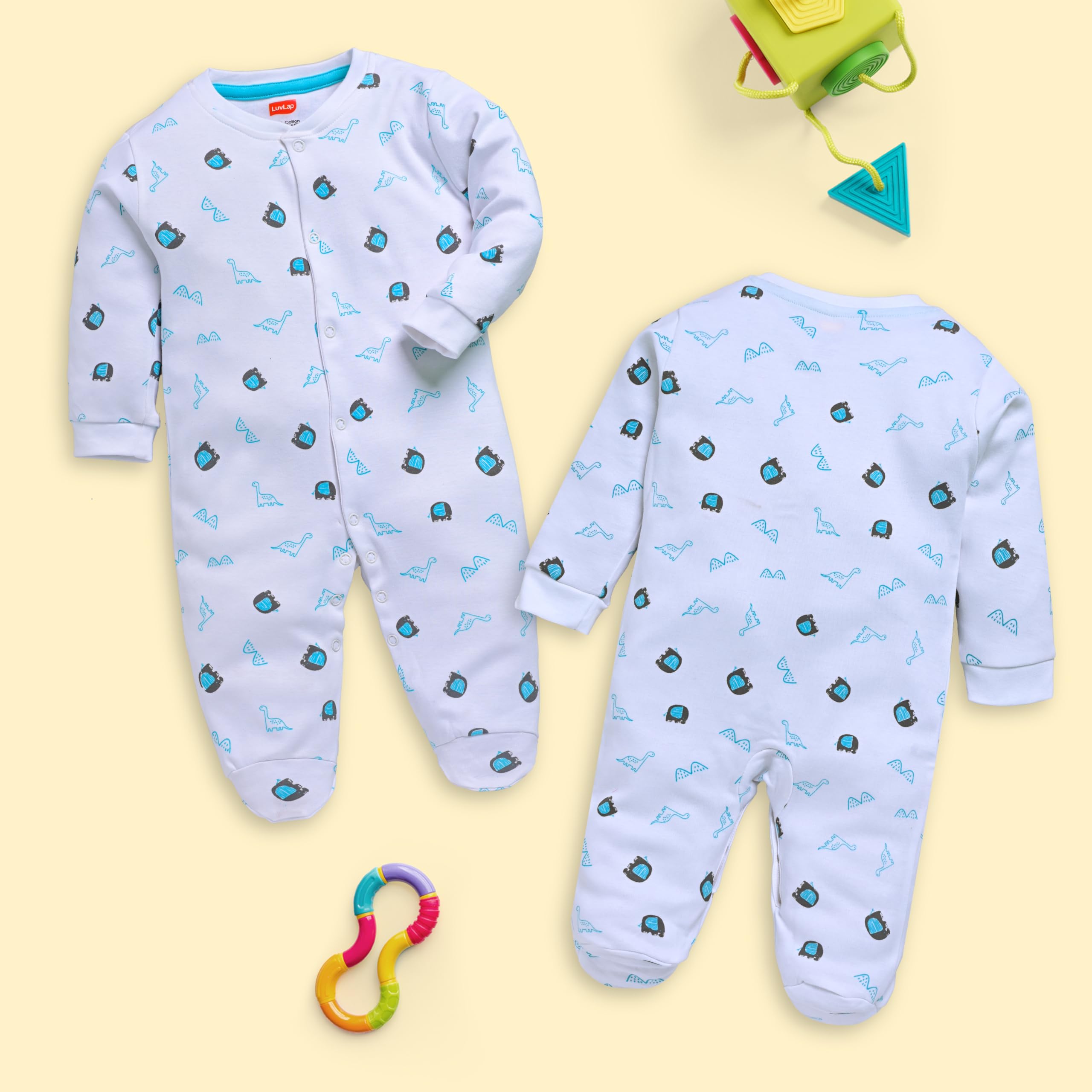 LuvLap Cotton Rompers for Baby Boys & Girls - Image 3