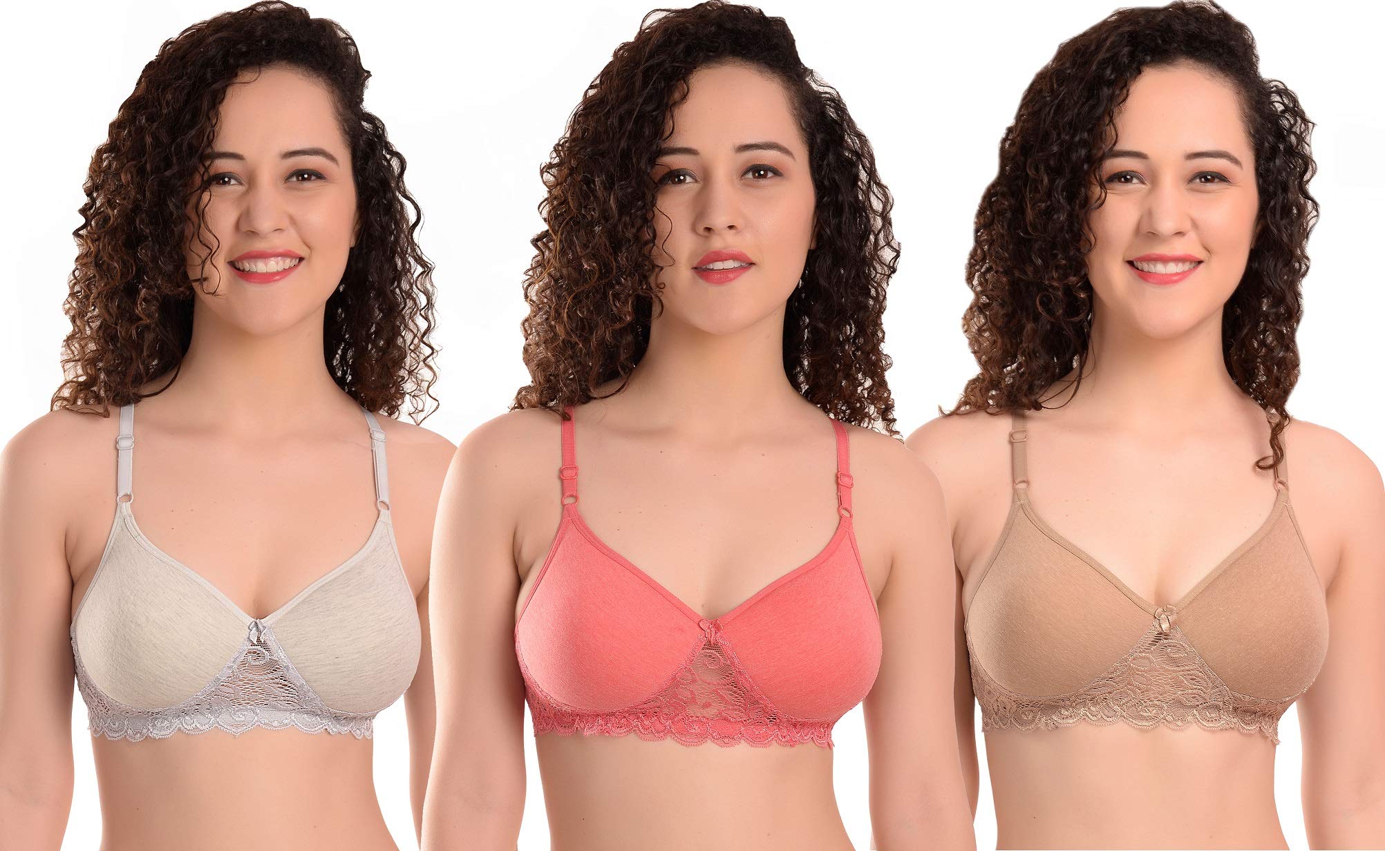 MiEstilo Women's Cotton Blend Wirefree Bralette Bra