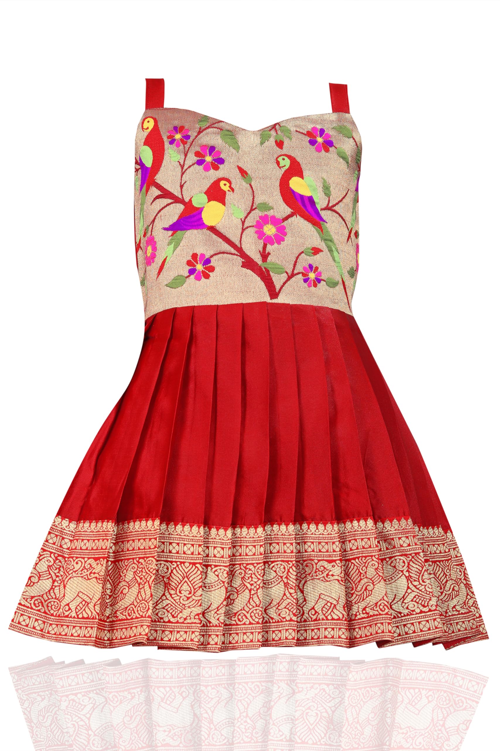 Taffeta Silk Pattu Pavadai Dress for Baby Girls