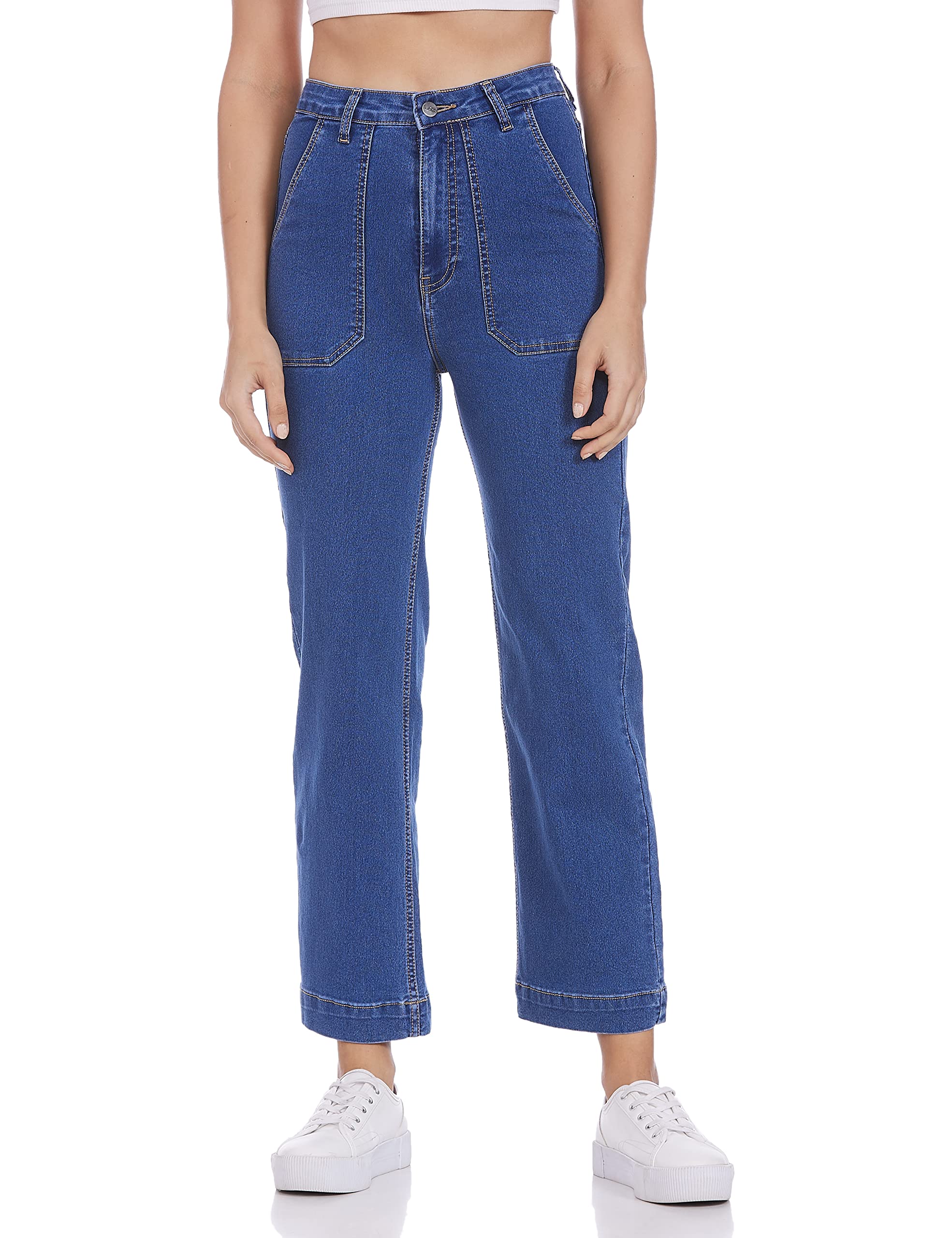 AKA CHIC Women Flared Jeans - Mid Blue