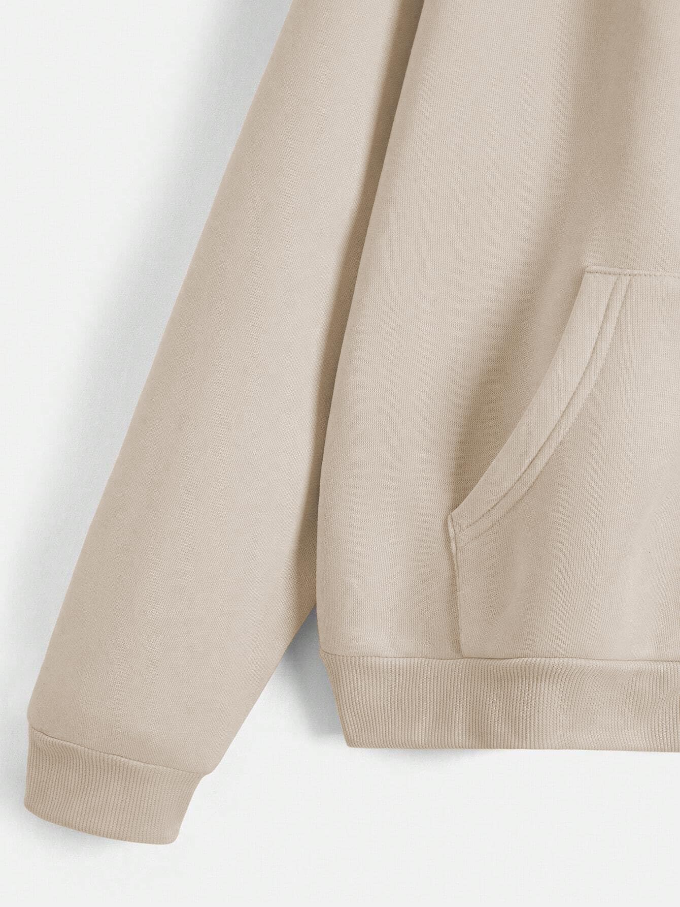 TAGAS Women's Solid Zipper Hooded Sweatshirt - Beige - Image 5