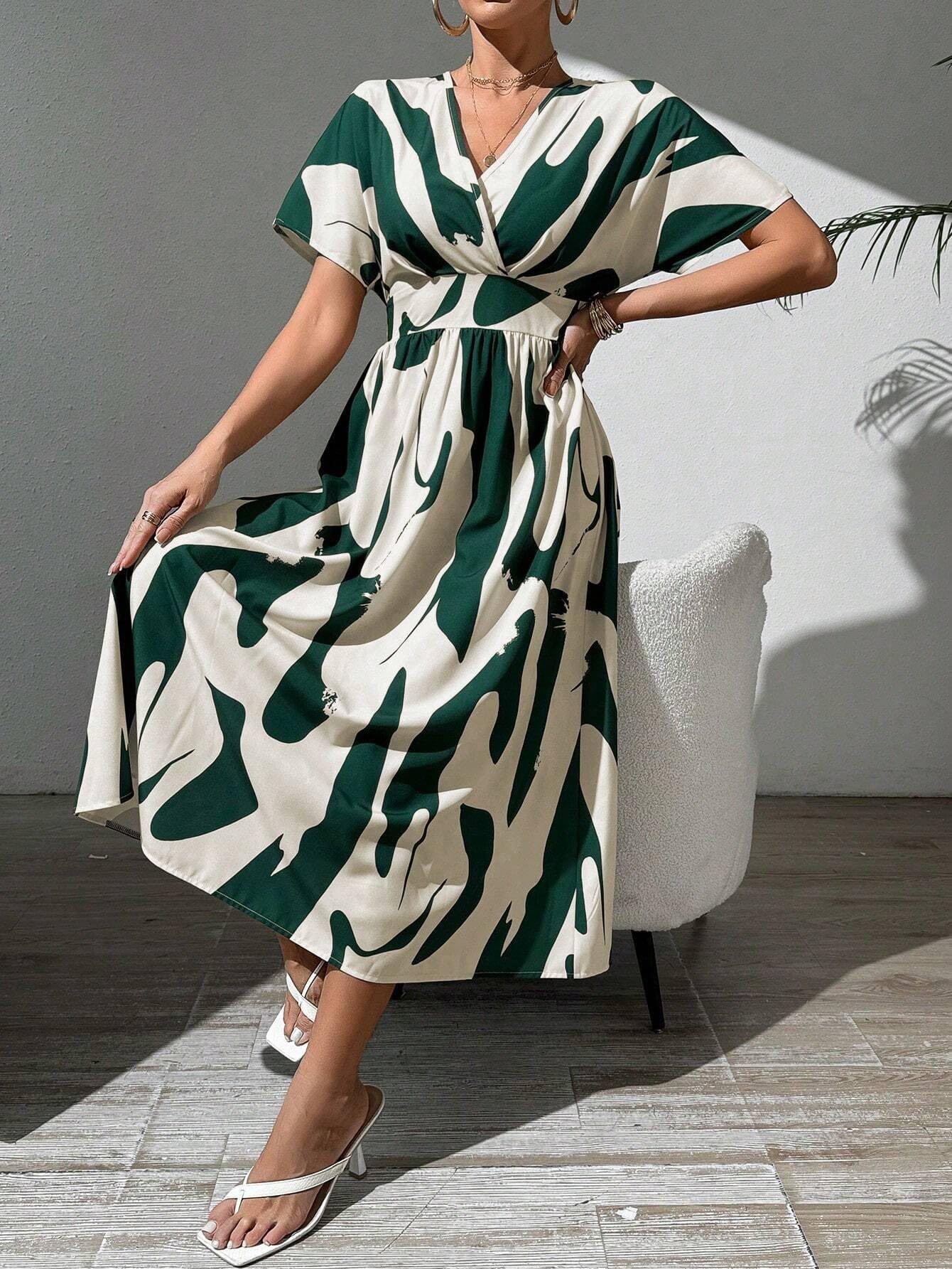Leriya Fashion Women's Green Midi Dress - Image 3