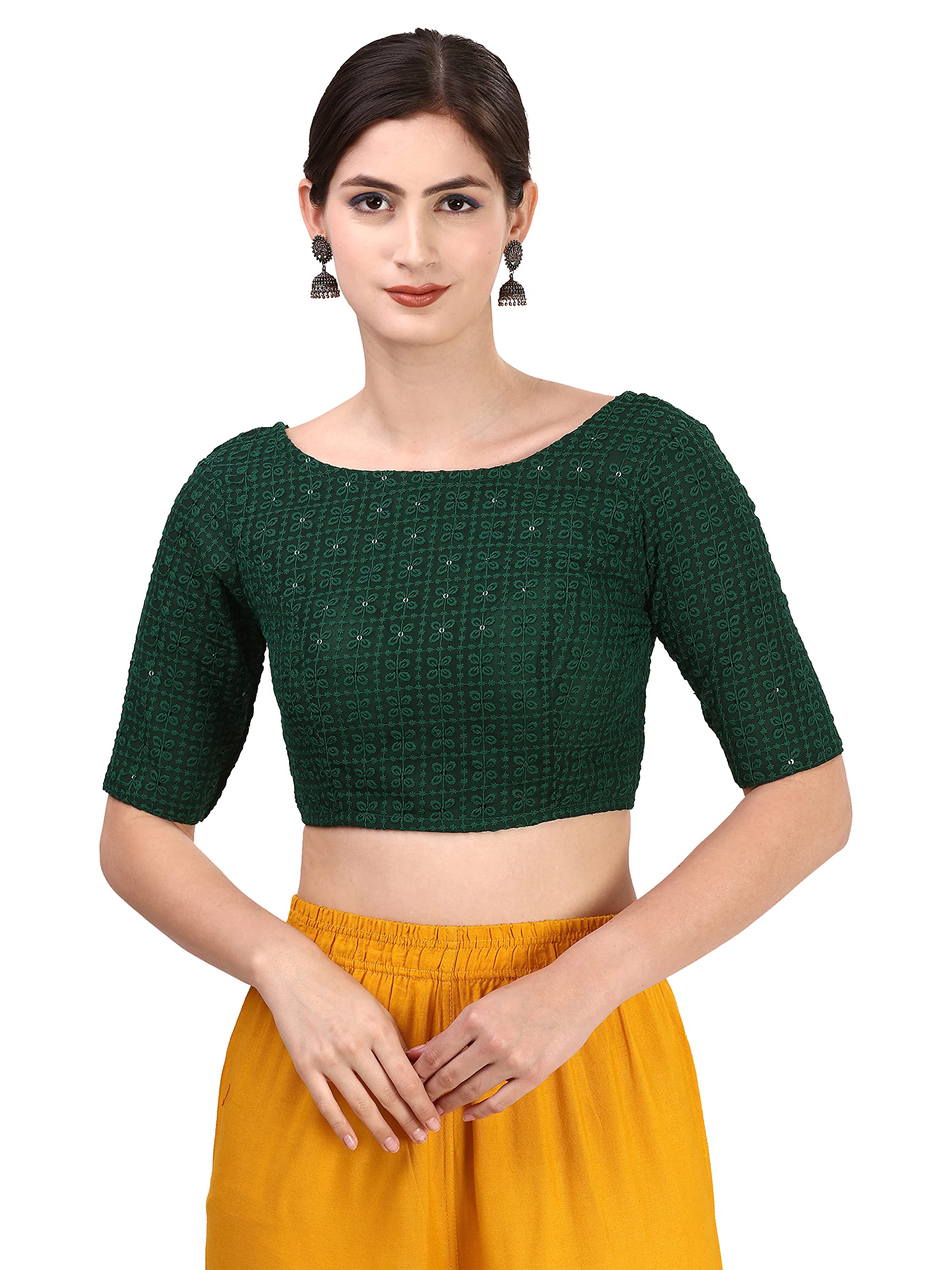 OOMPH Women's Cotton Schiffli Blouse