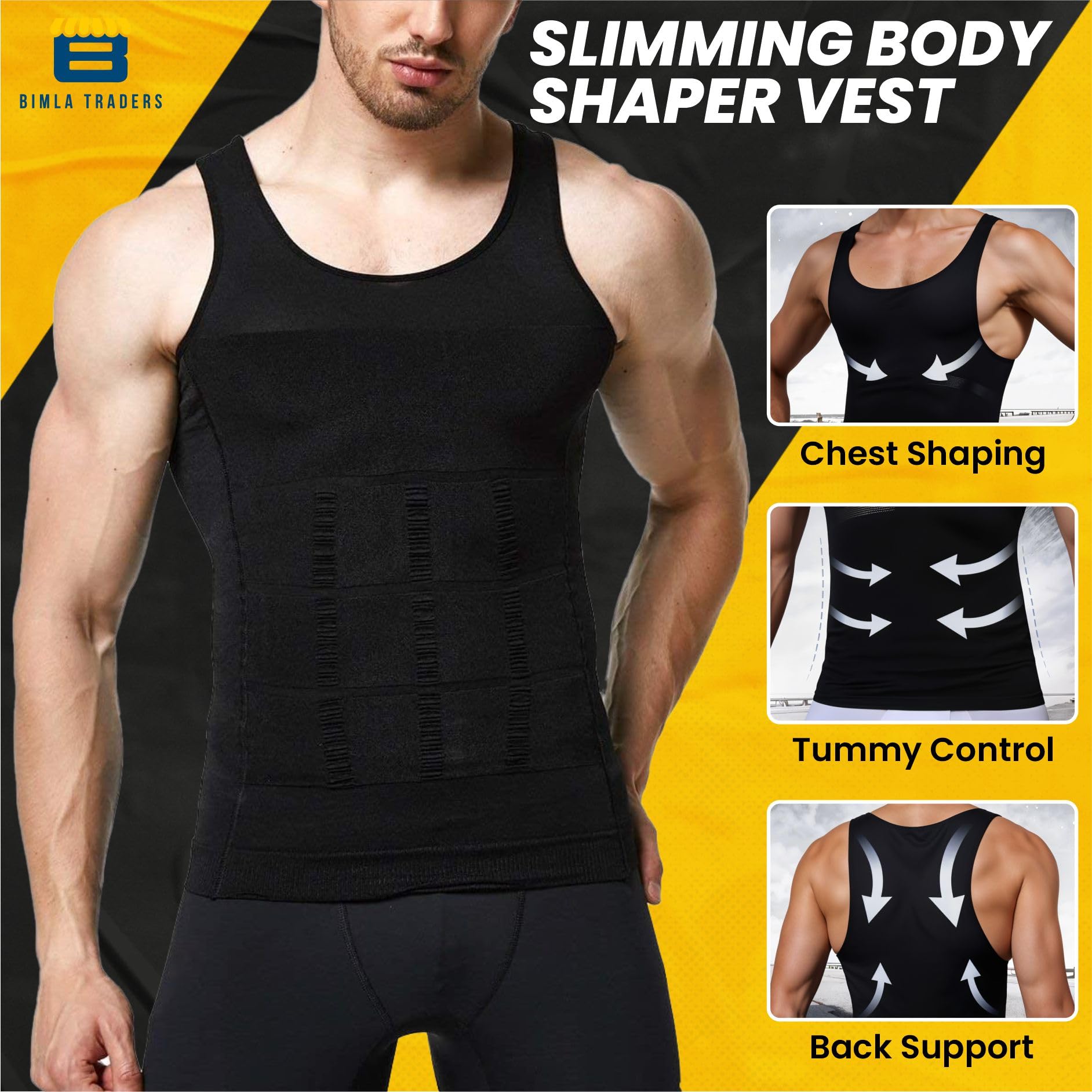 Btag Men's Slimming Body Shaper Vest - Image 2