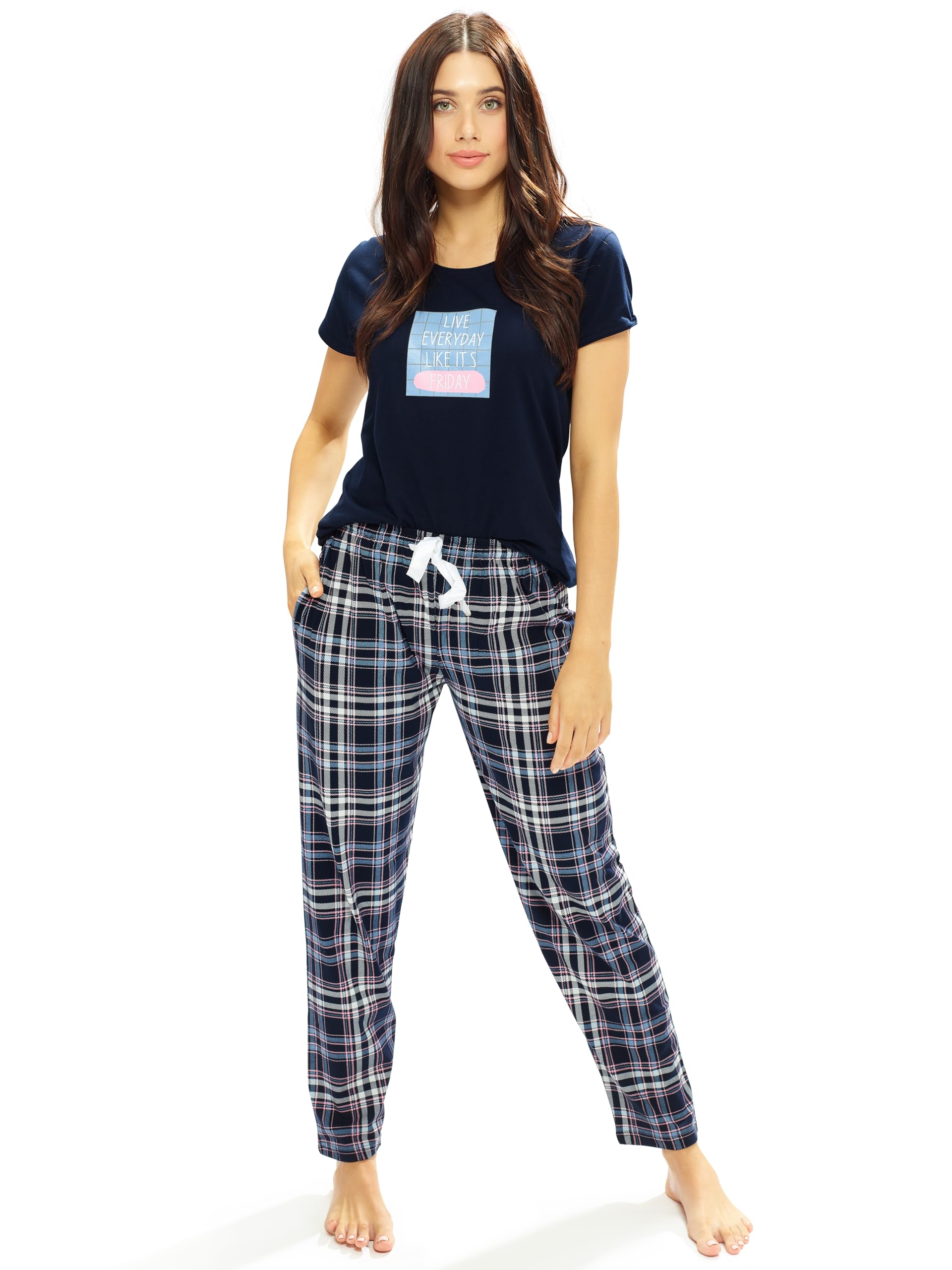 LOTIK Women Cotton Blue Chax Print Top & Western Pajama Set