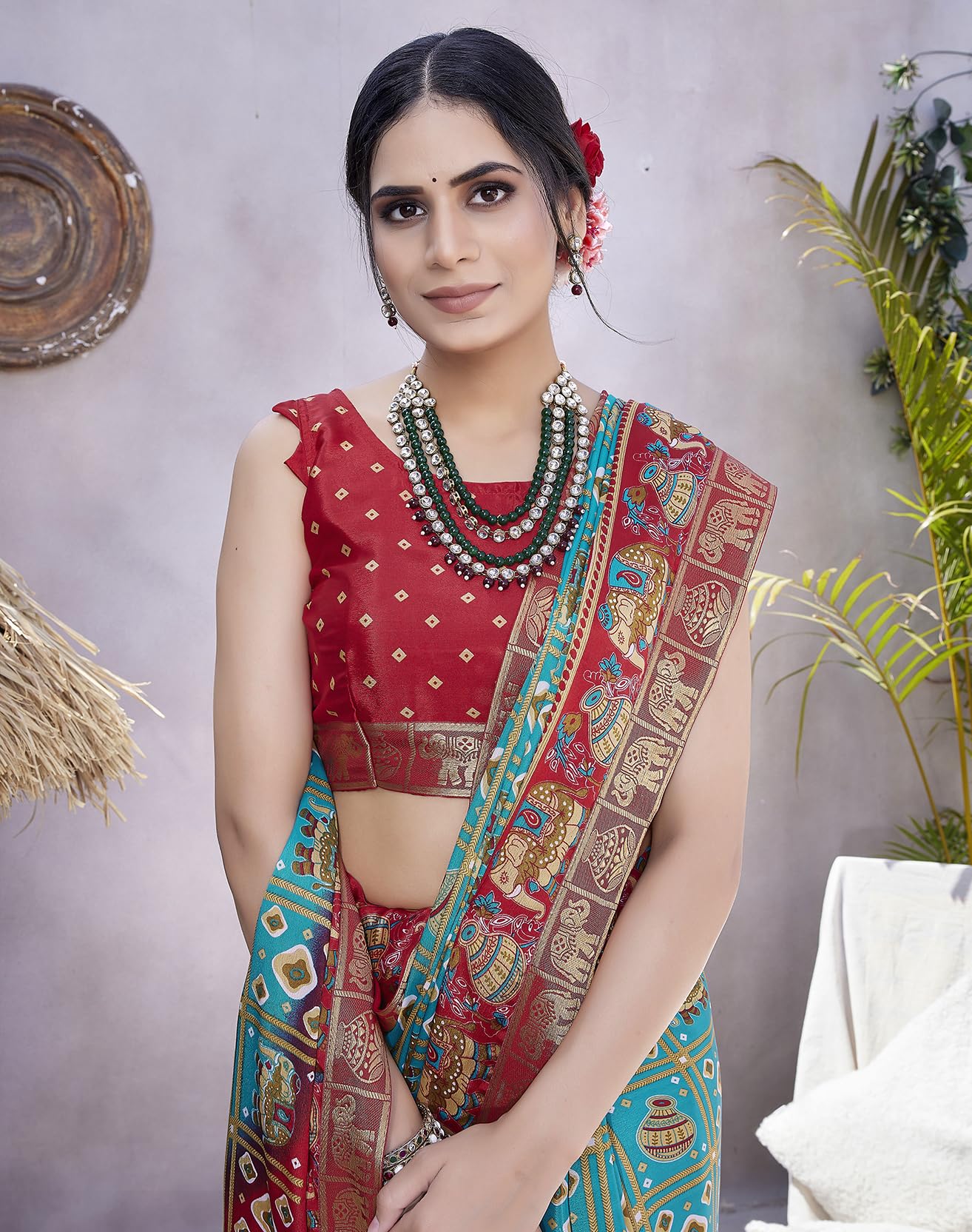 Yashika Silk Saree with Unstitched Blouse - Image 5