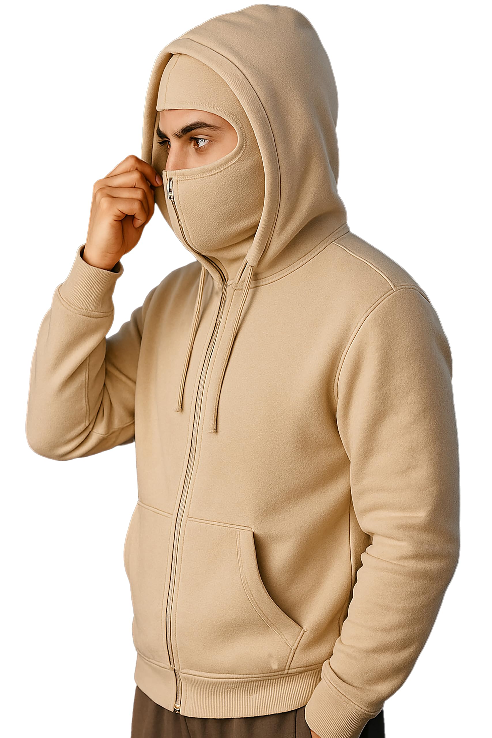 JUGULAR Men Cotton Solid Hooded Sweatshirt - Image 4