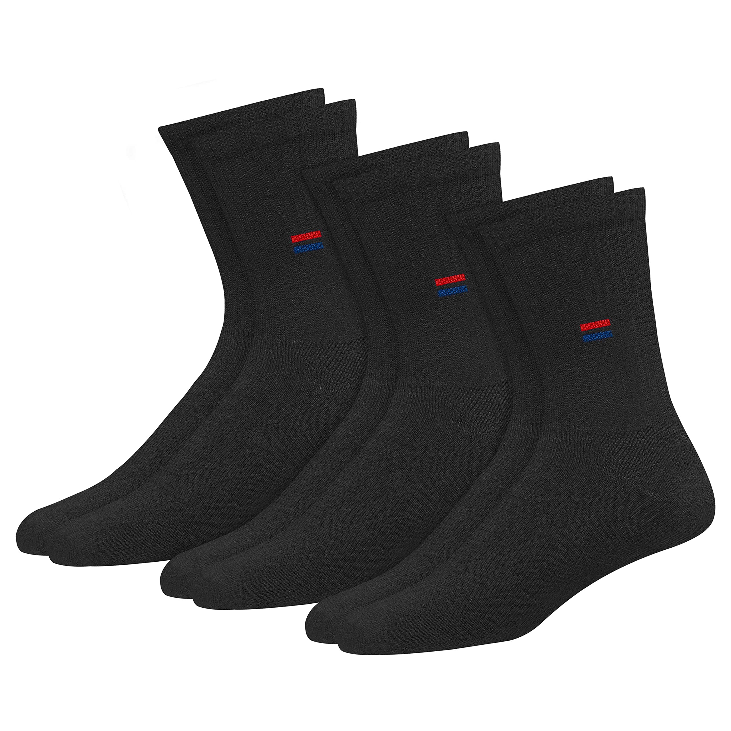 NAVYSPORT Men's Black Crew Socks