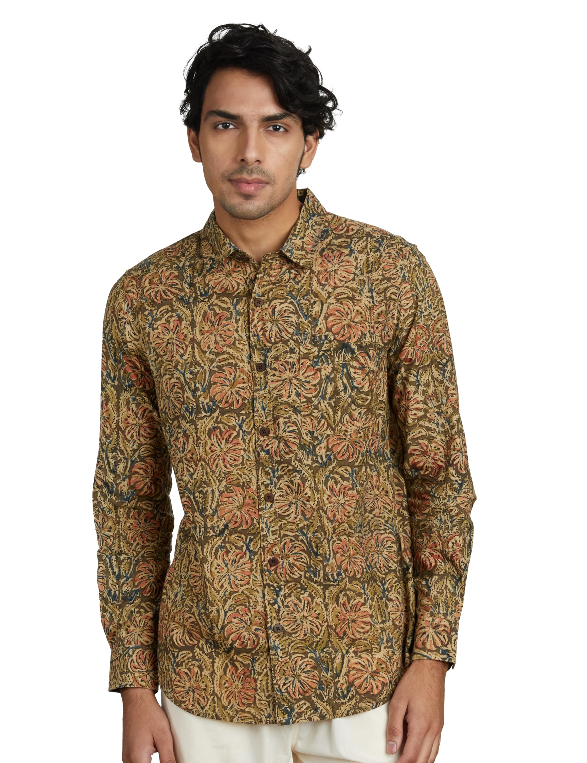 Amazon Men's Ethnic Shirt - Olive