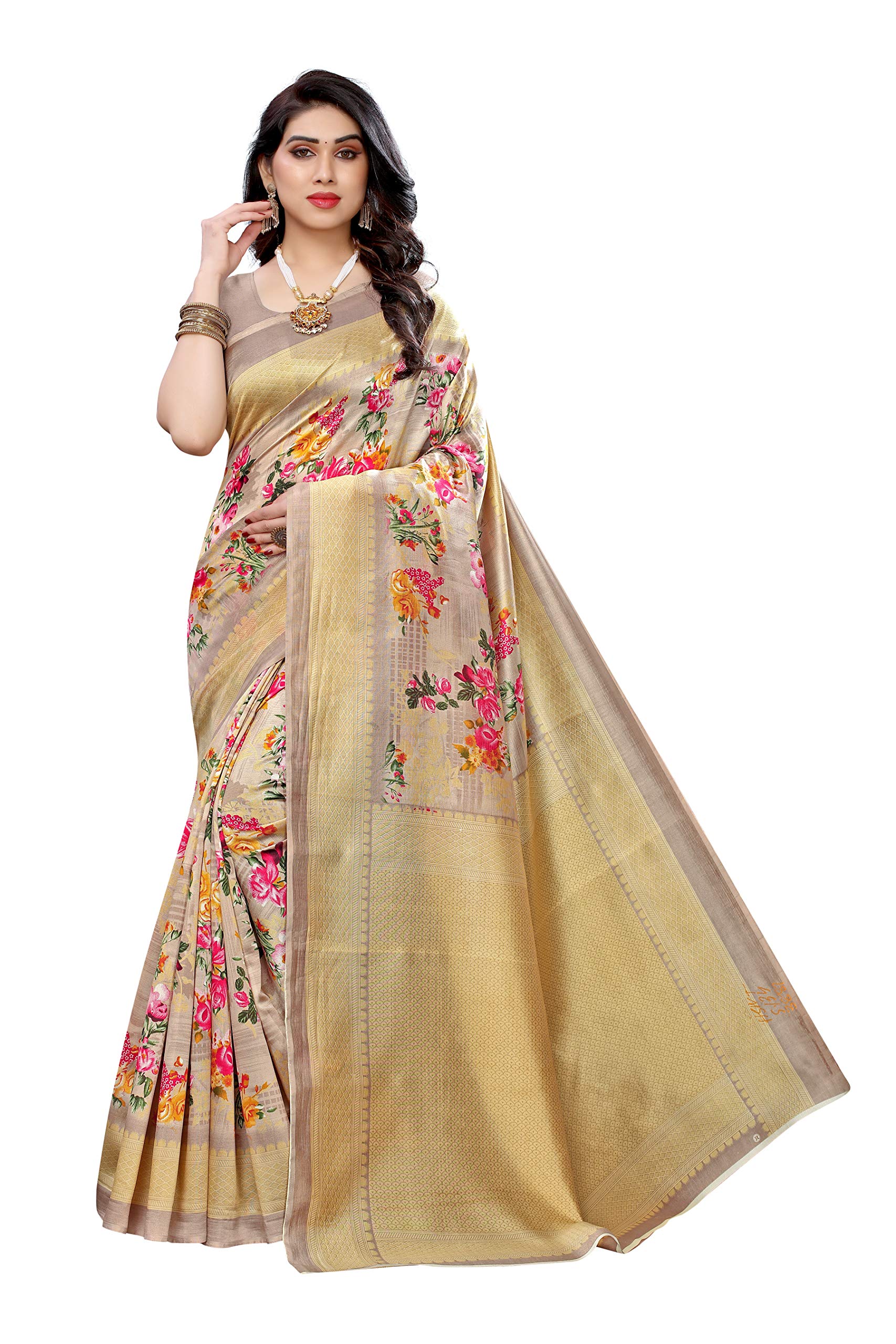 Yashika Women's Art Silk Saree - Mustard - Image 2