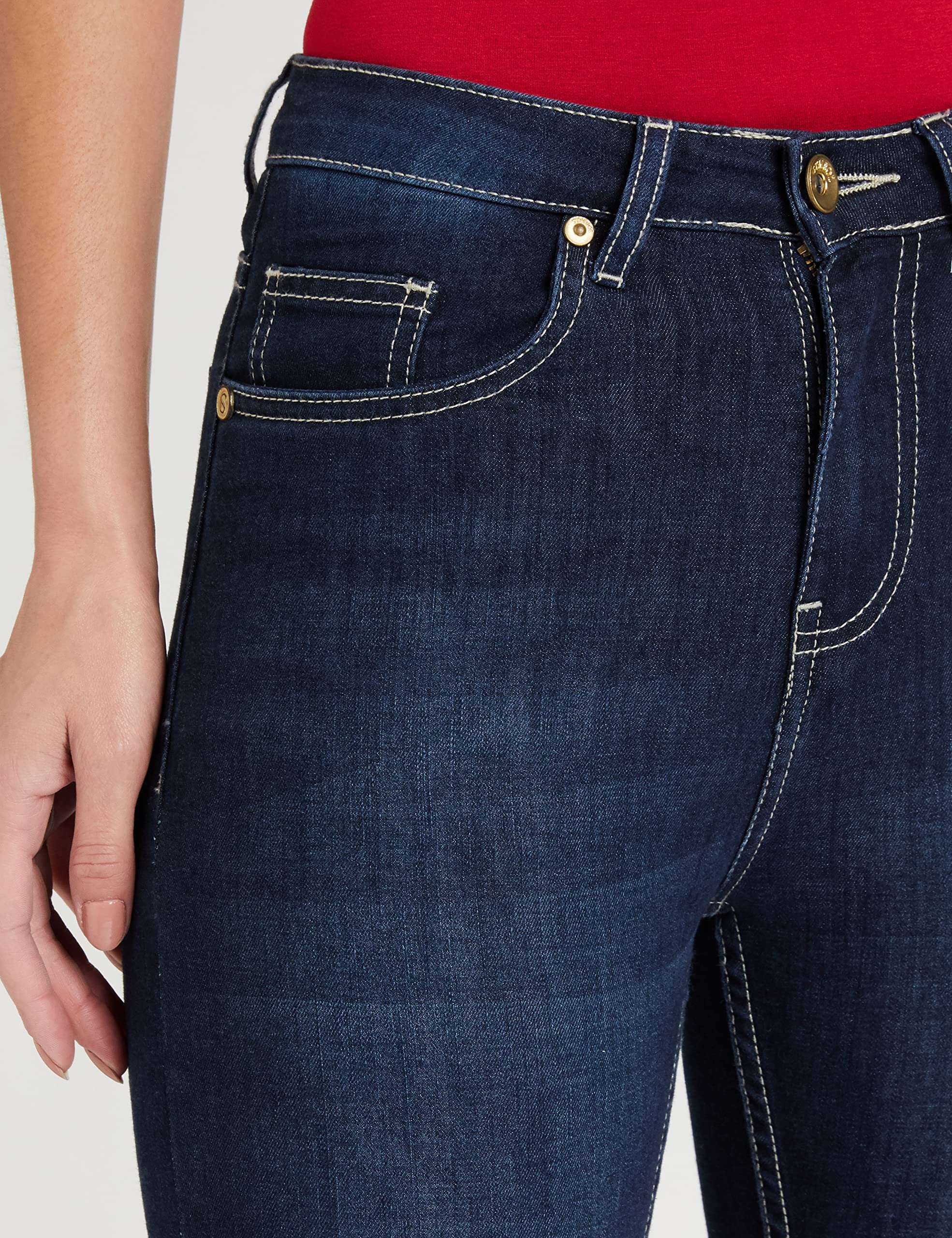 Amazon Women's Skinny Jeans - Dark Blue - Image 4