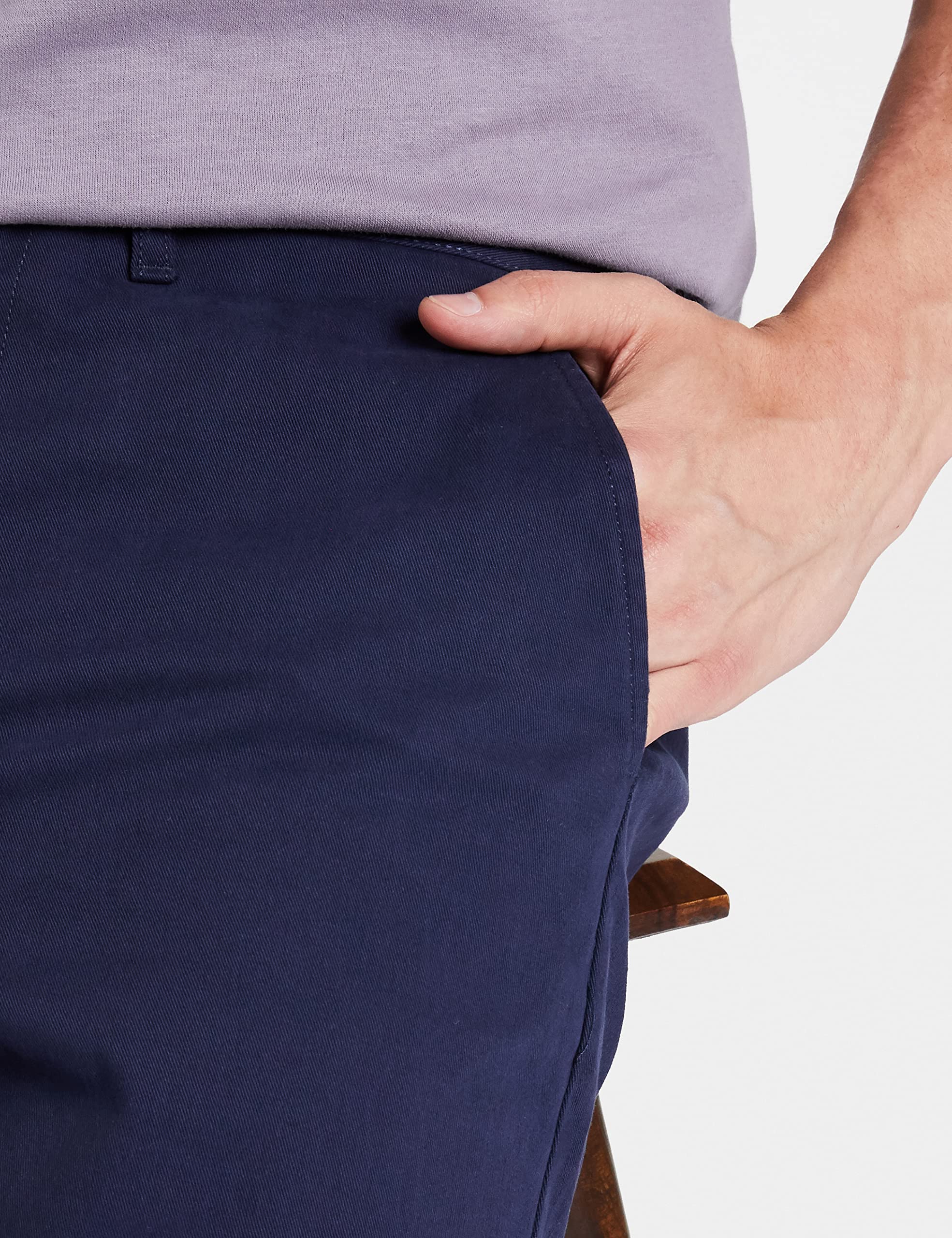 Symbol Men's Cotton Chino Shorts - Navy & Grey - Image 4