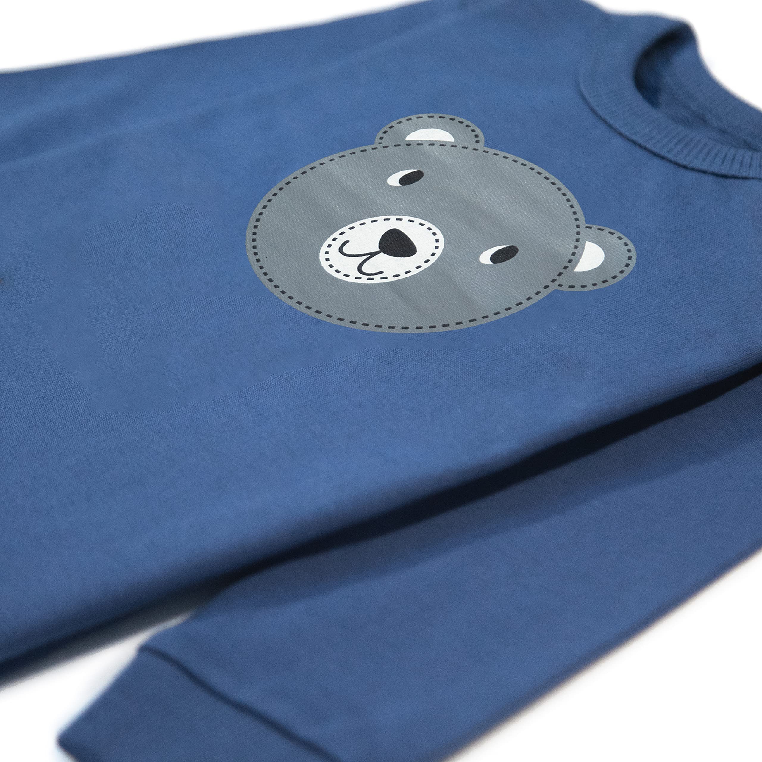 Real Basics Unisex Navy Cotton Fleece Pajama Set - Image 3