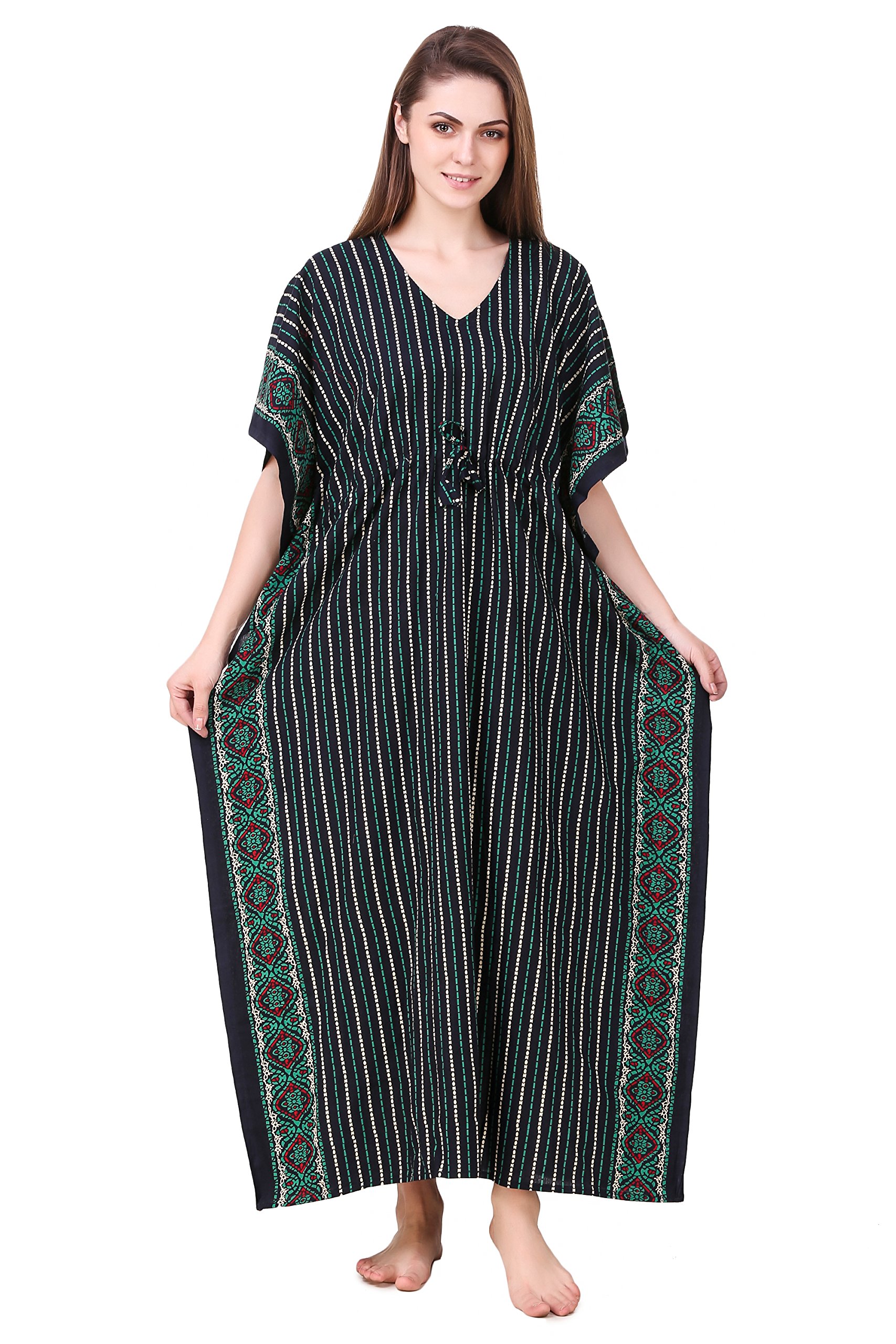 Masha Women's Cotton Printed Maxi Nightdress - Green - Image 2