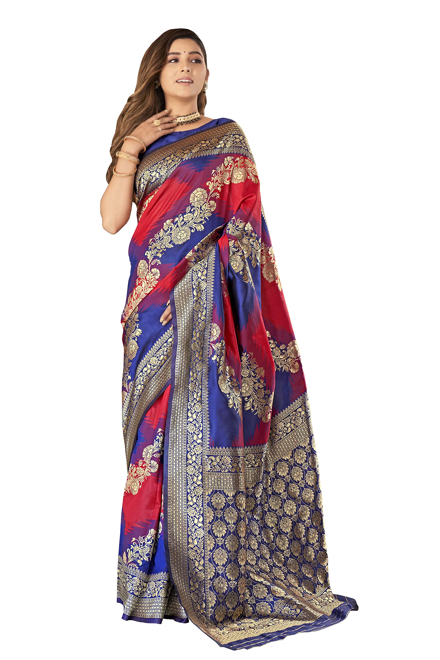 Manohari Red Banarasi Silk Saree