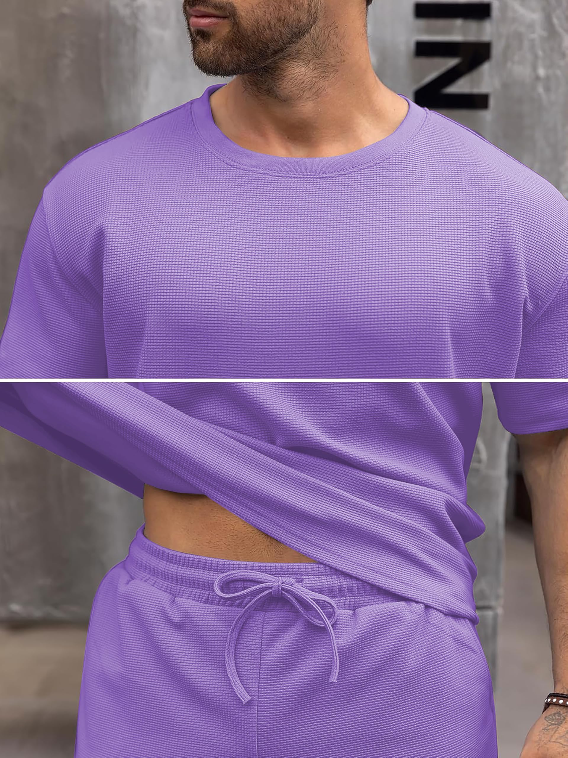 Vogaan Men T-Shirt and Shorts Set - Lavender - Image 5