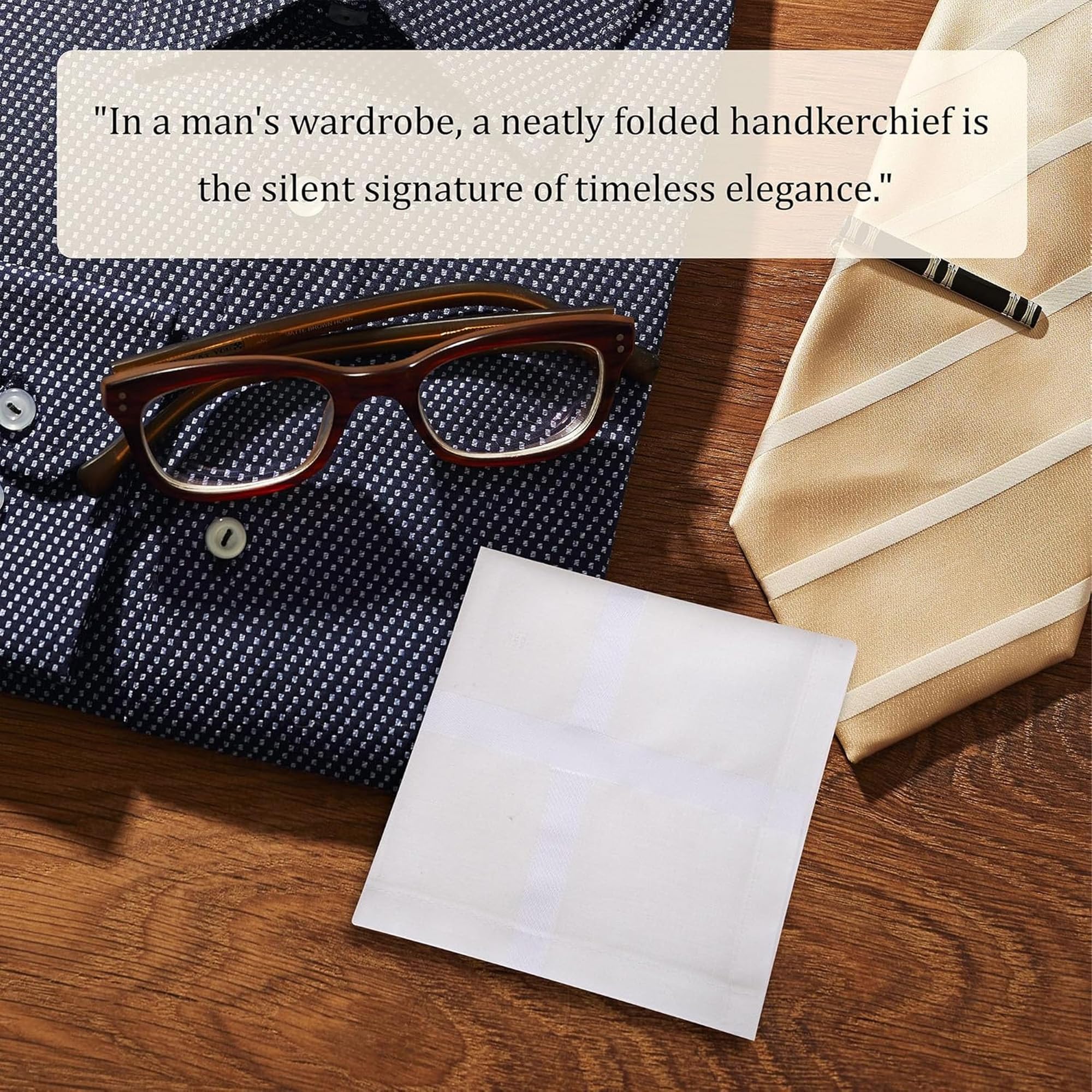 Men's Handkerchief - White Cotton - Image 4