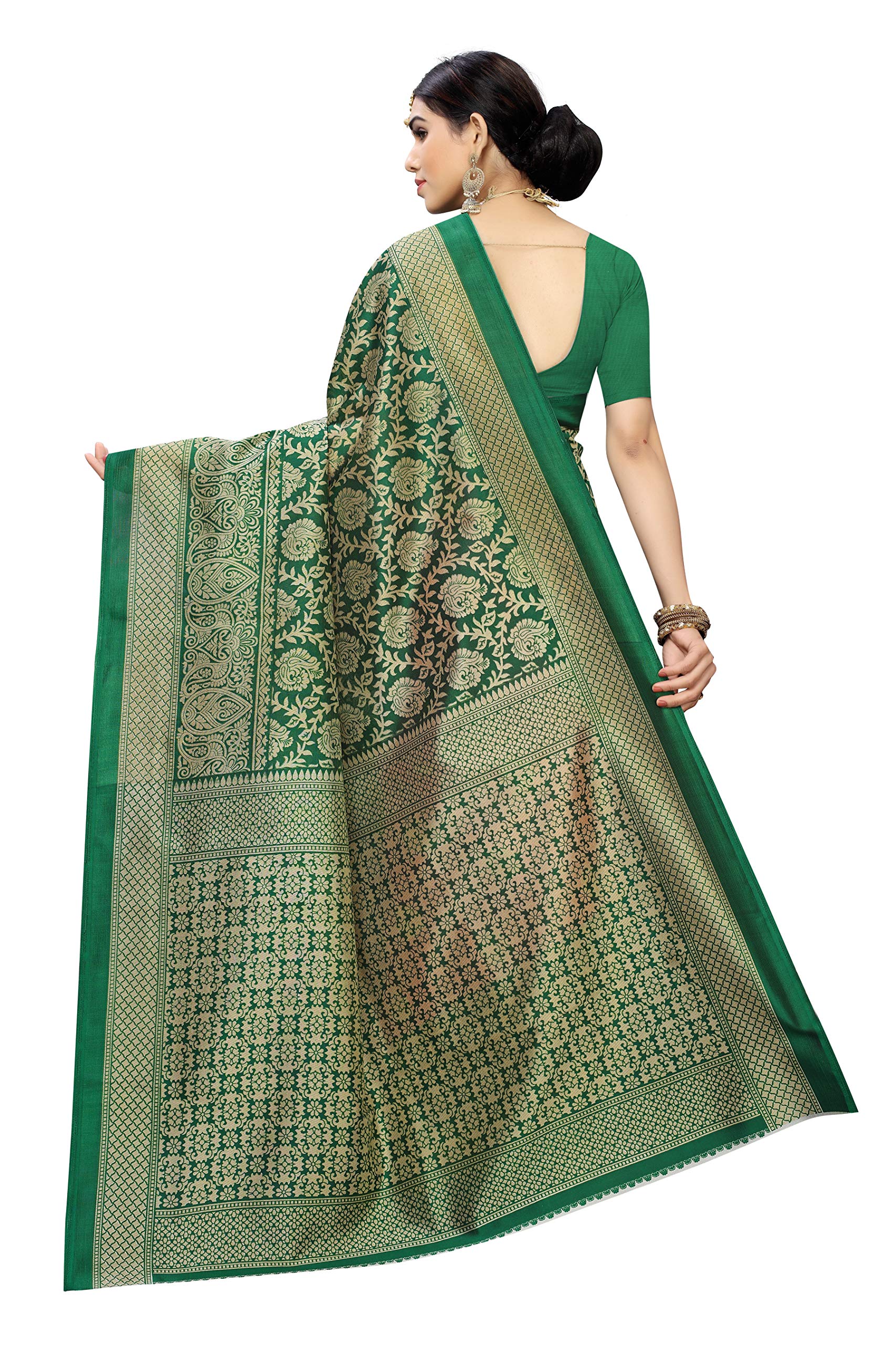 Yashika Art Silk Saree - Pink - Image 4