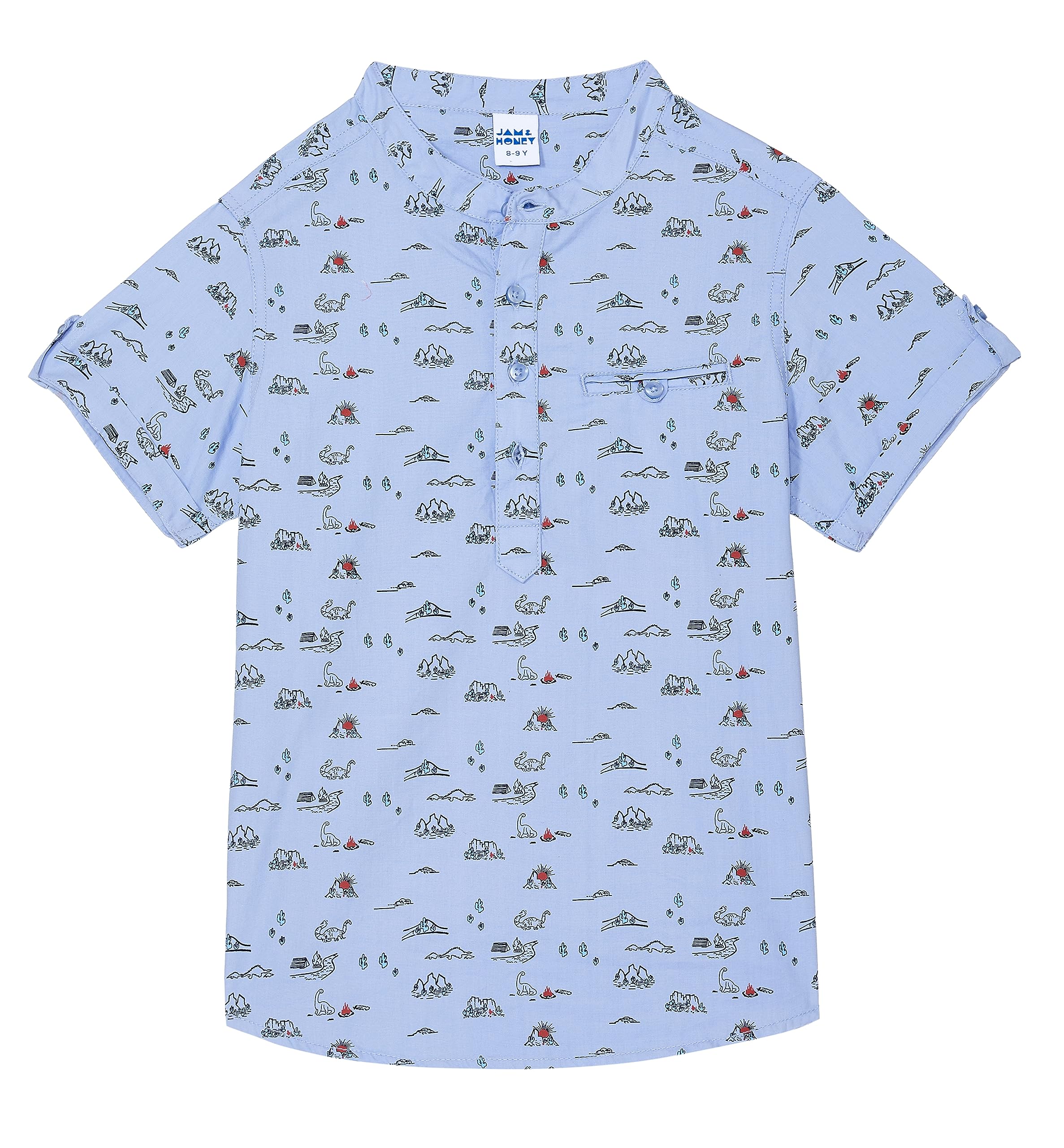 Jam & Honey Boy's Cotton Shirt - Blue