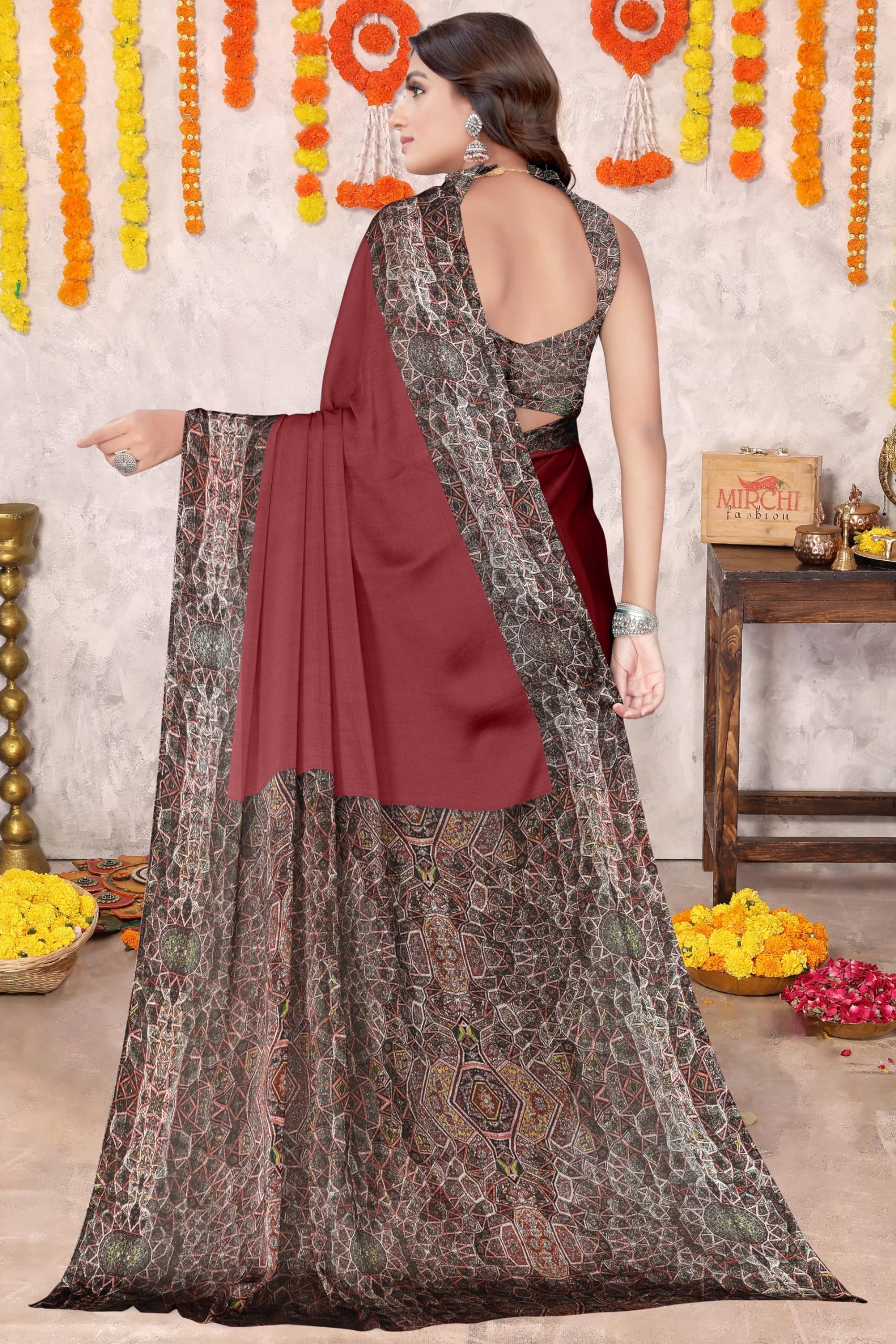 MIRCHI FASHION Chiffon Georgette Saree for Women - Image 4