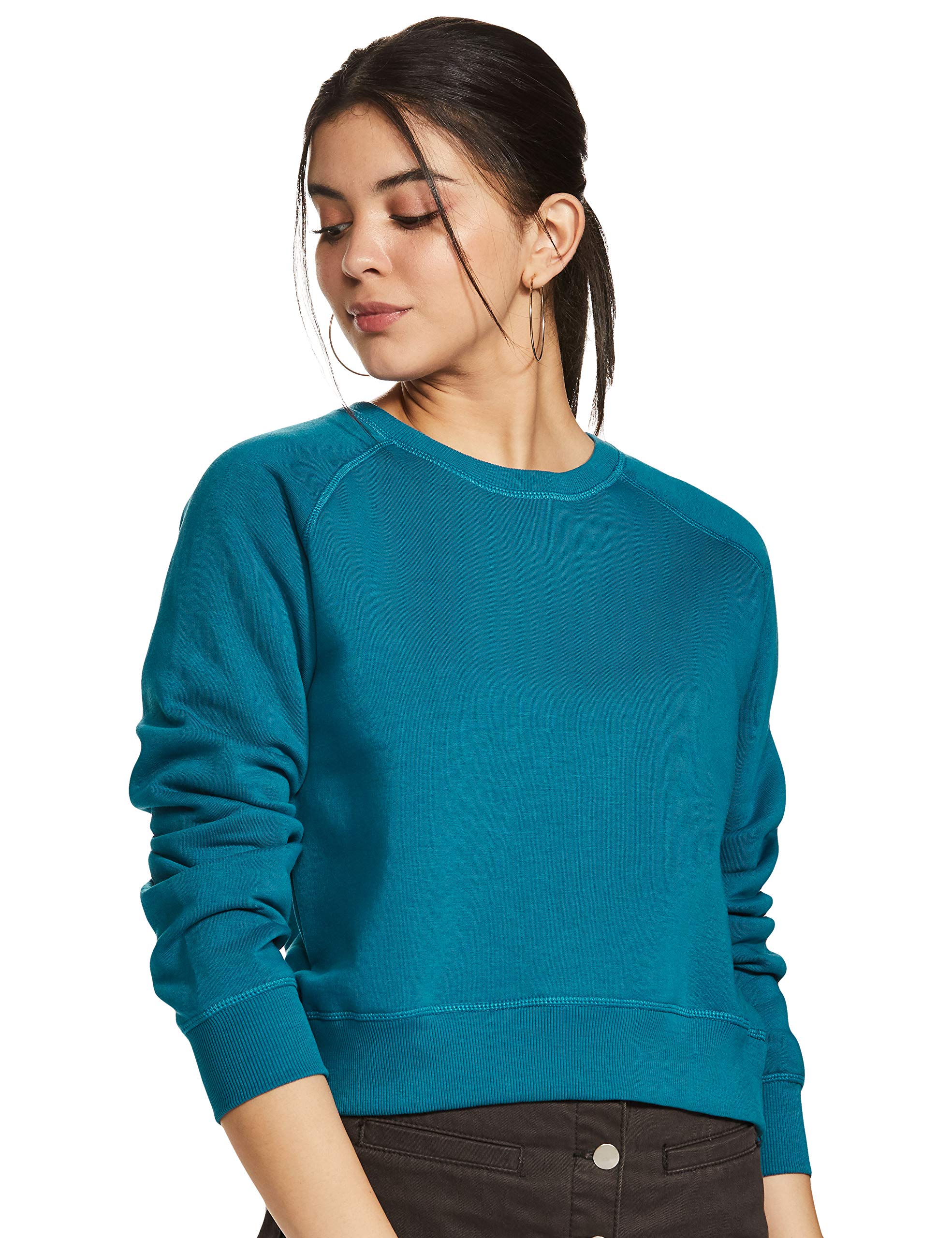Amazon Women Cottonblend Sweatshirts - Fog Teal