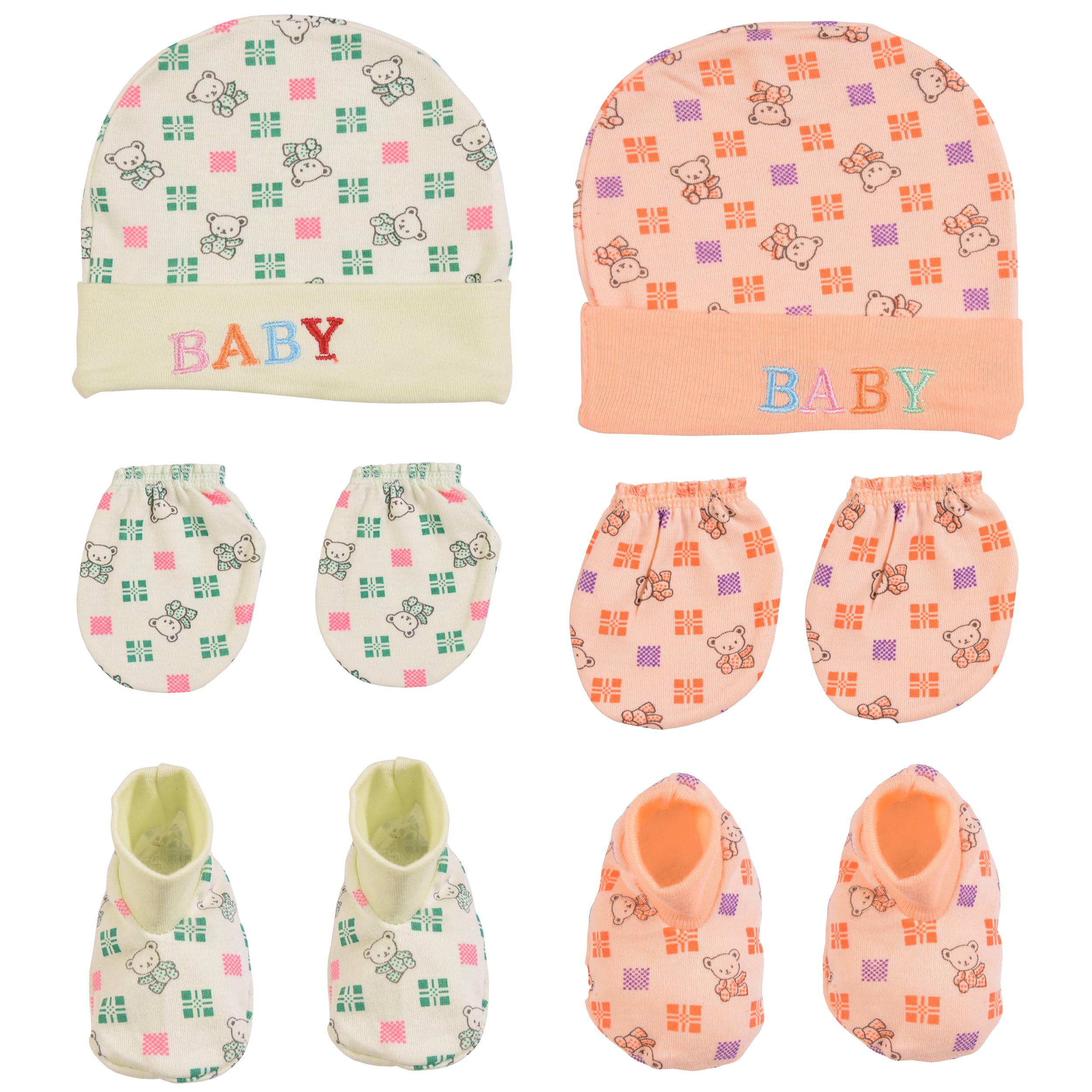 Toddylon Baby Cotton Mitten Set with Cap & Booties