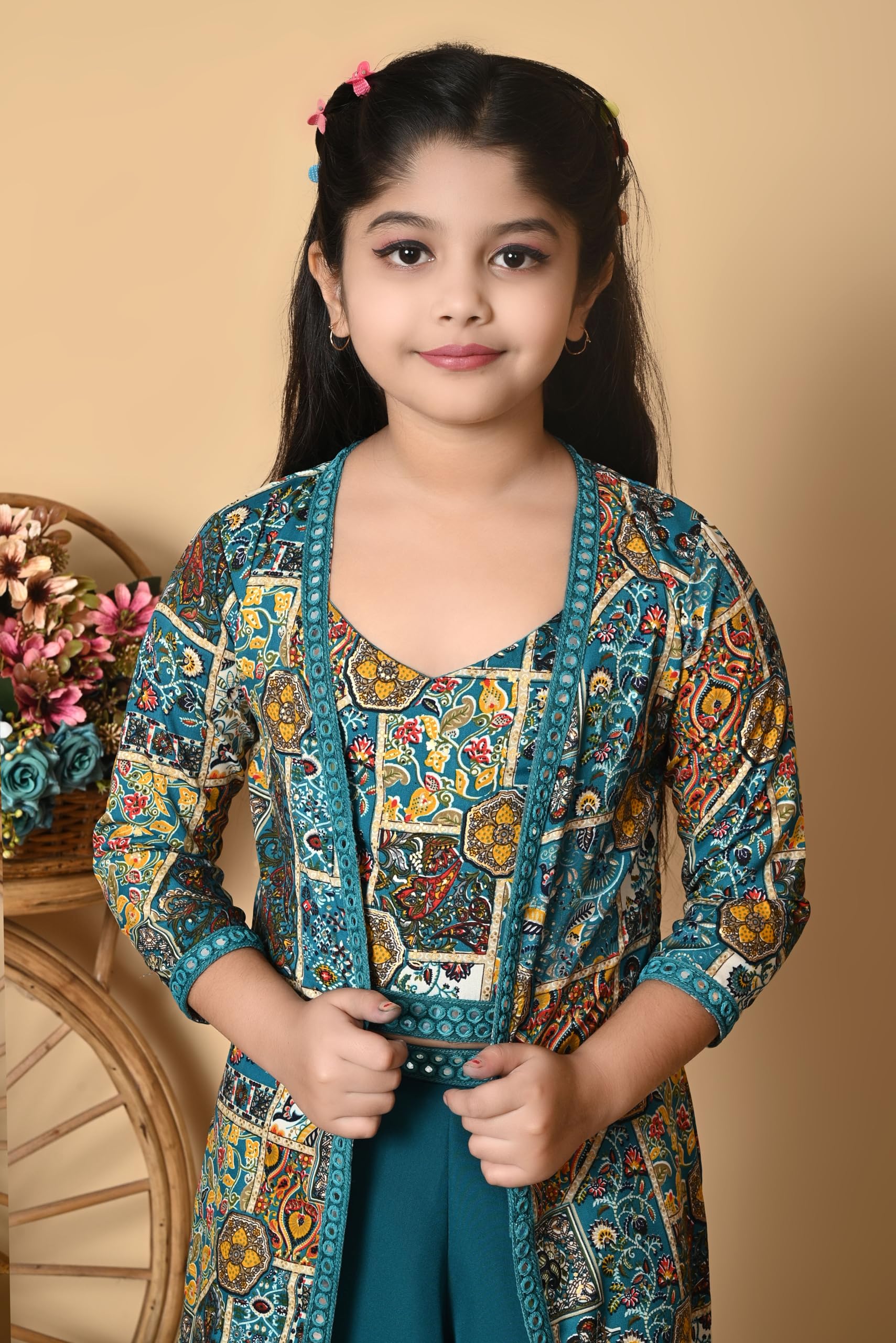 SPAMitude Girls Cotton Blend Top Pant Jacket - Green - Image 5