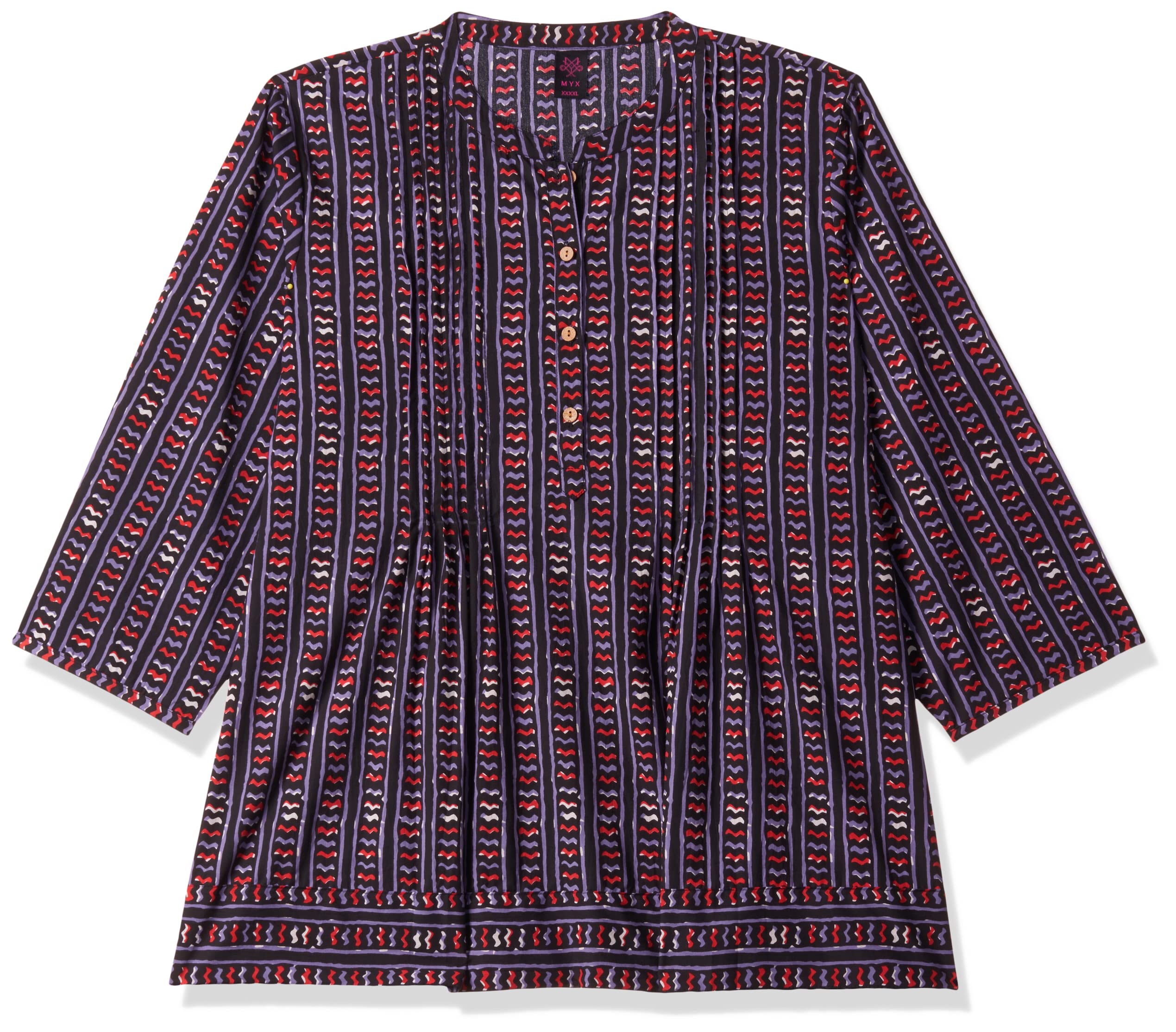 Myx Women's Cotton Printed A-line Kurti - Black - Image 5