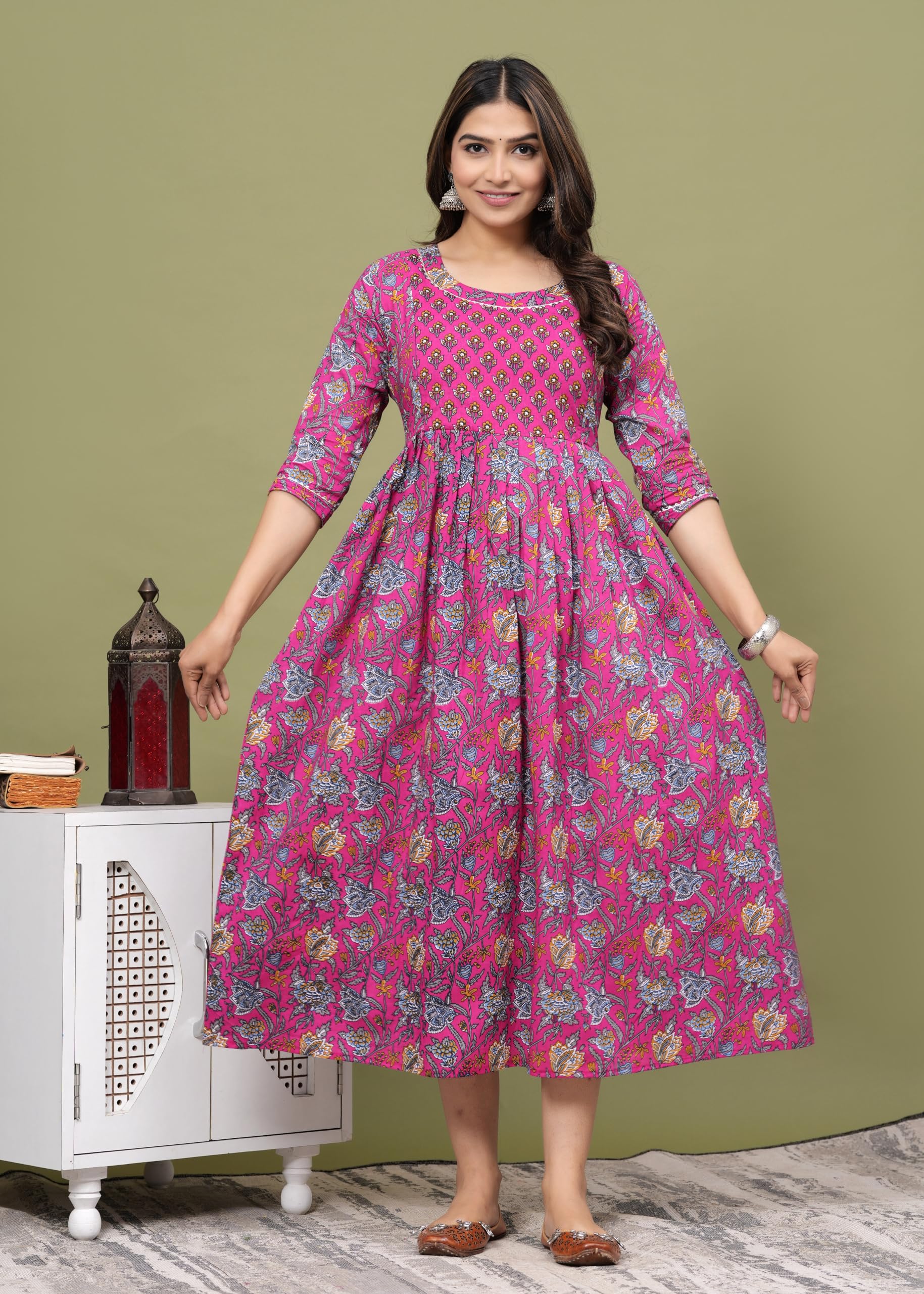 GarbGlide Women's Maternity Feeding Kurti - Dark Pink - Image 2