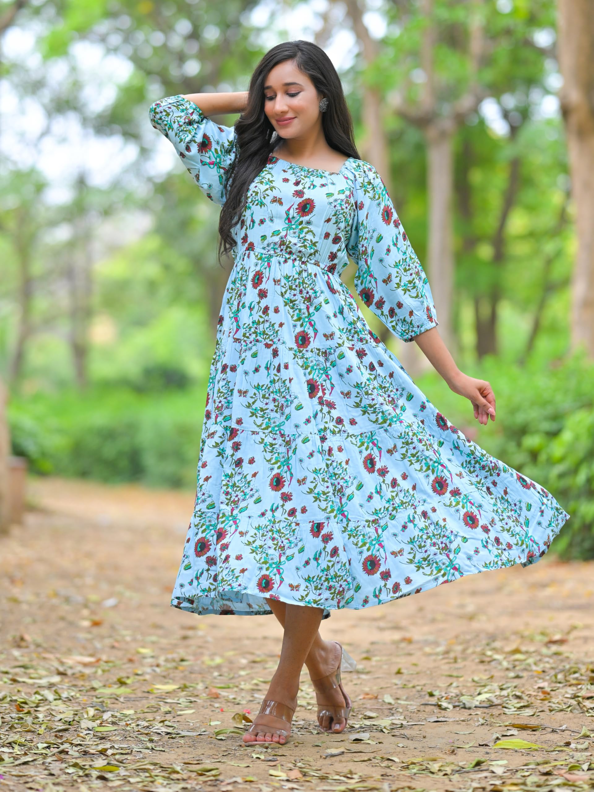 Yash Women Floral Printed Maxi Dress - Image 2