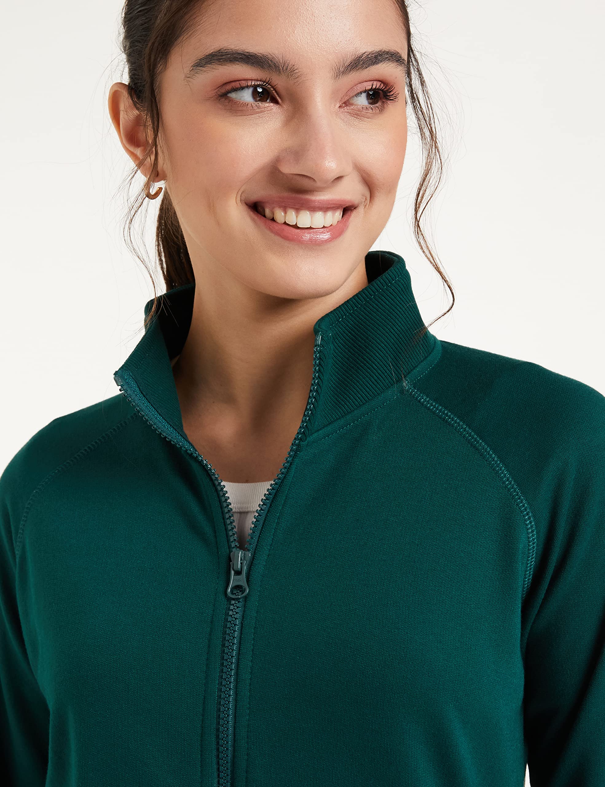 Symbol Women's Cotton Blend Hooded Sweatshirt - Forest Green - Image 4