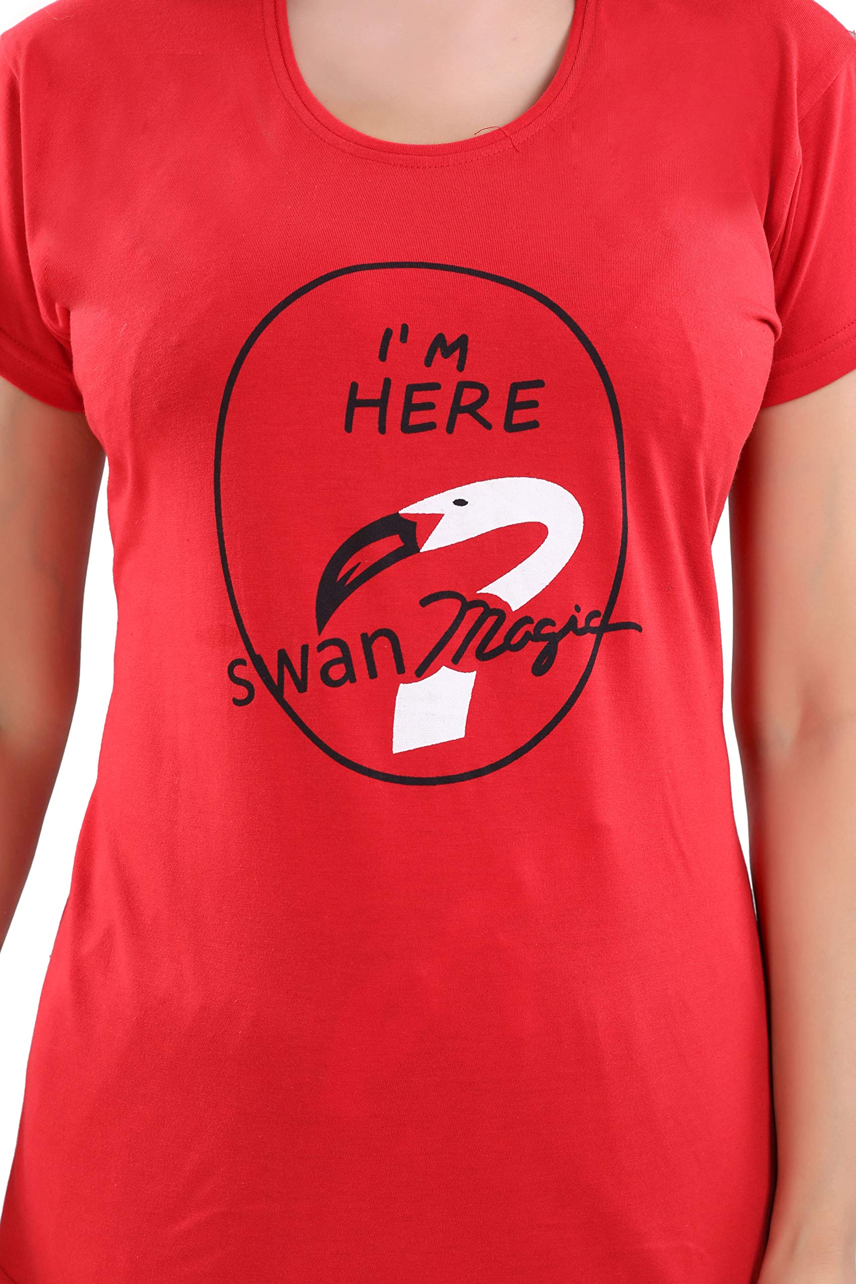 DZZO Women's Cotton Night Suit - Red - Image 5