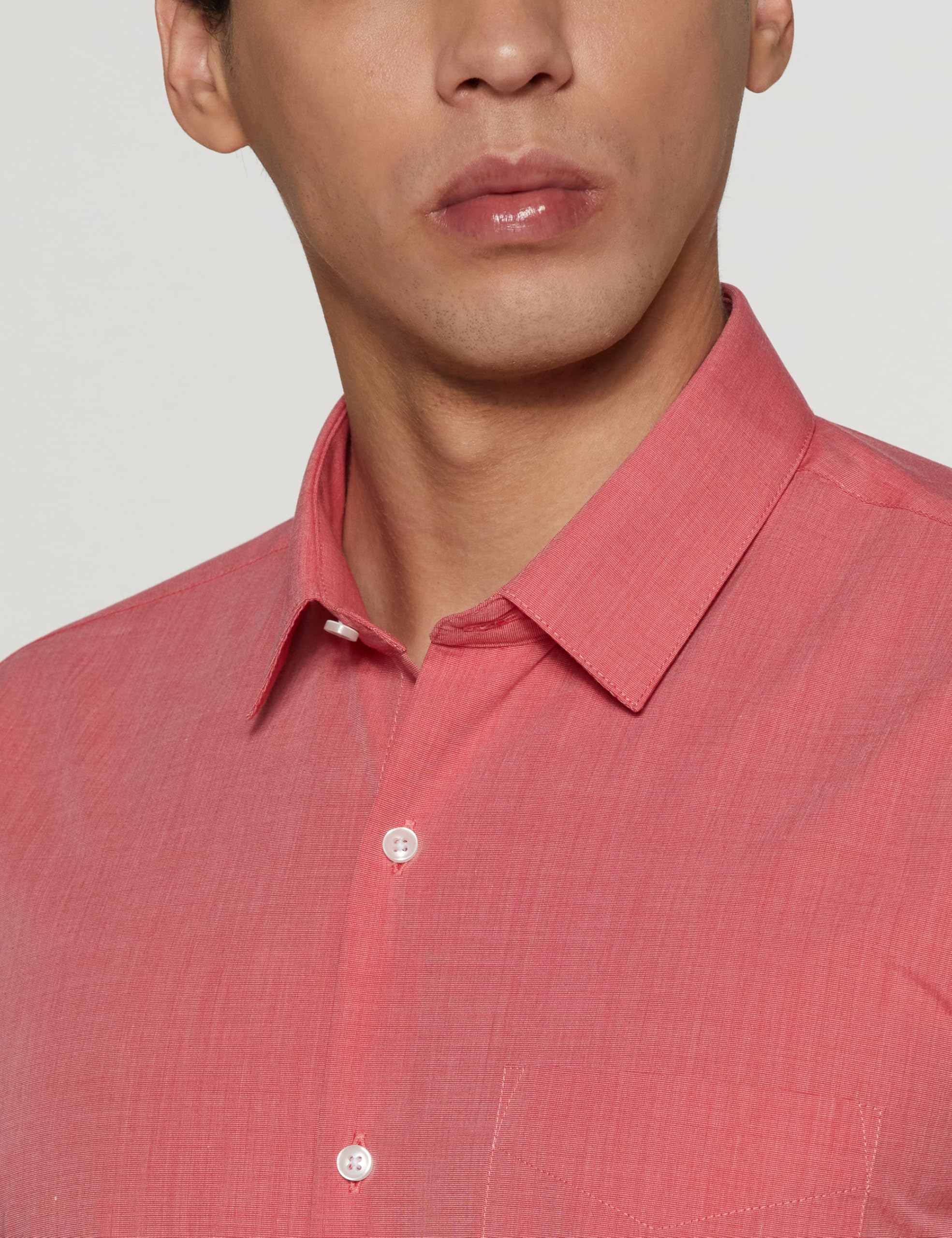 Peter England Men's Solid Shirt - Pink - Image 3