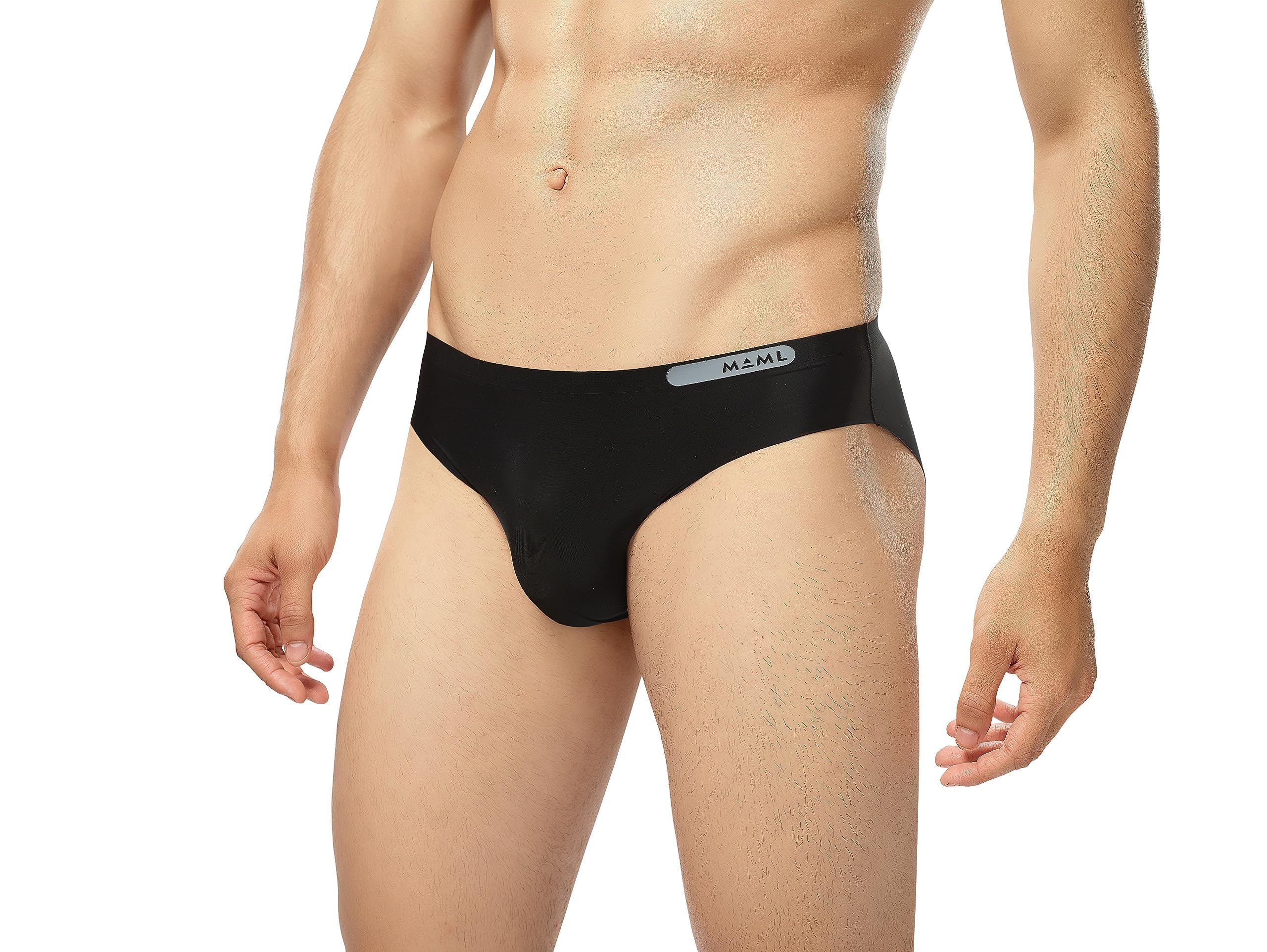 MAML Men Ultra Thin Ice Silk Briefs - Black