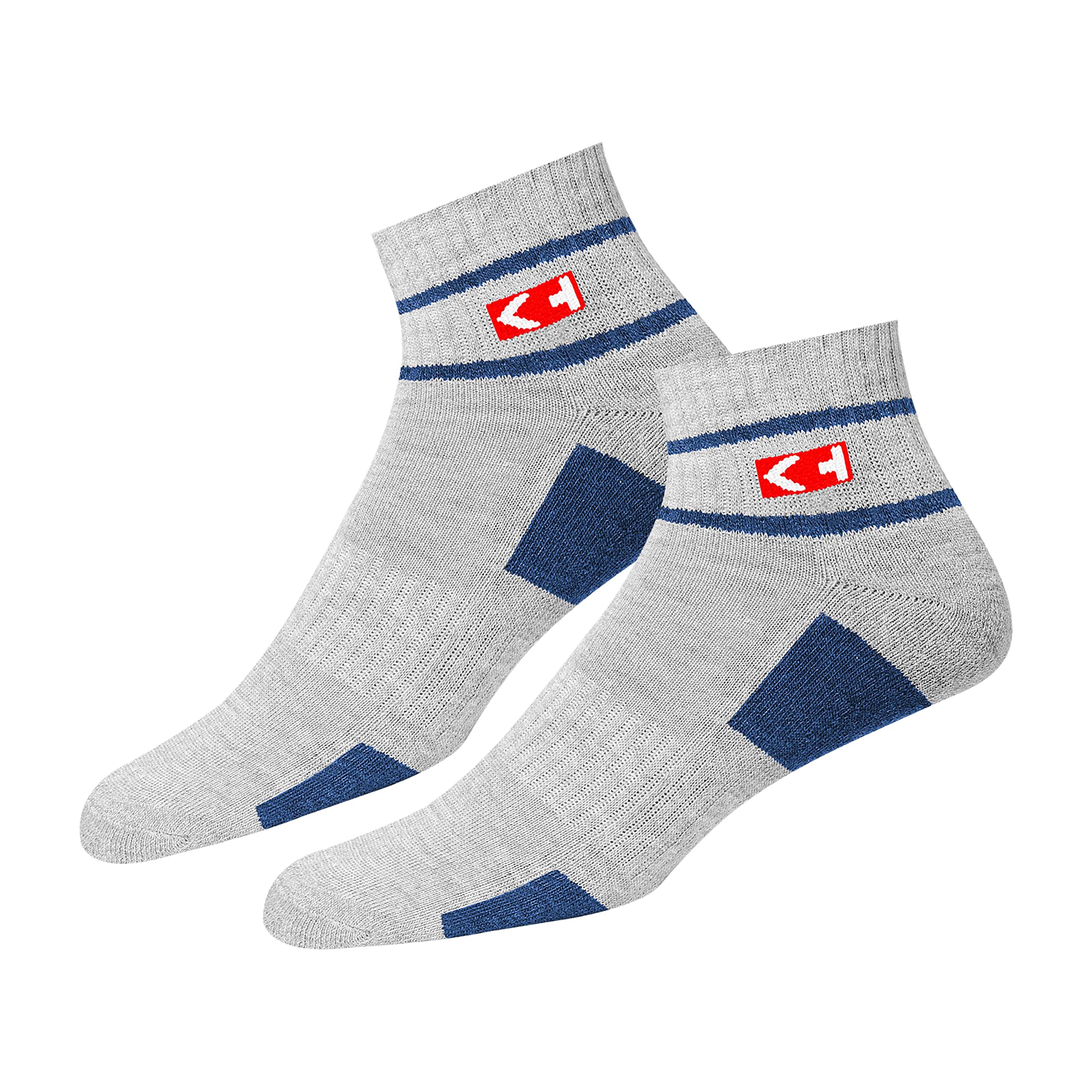 KOPNHAGN Men's Cotton Sports Socks - Grey & Black - Image 4