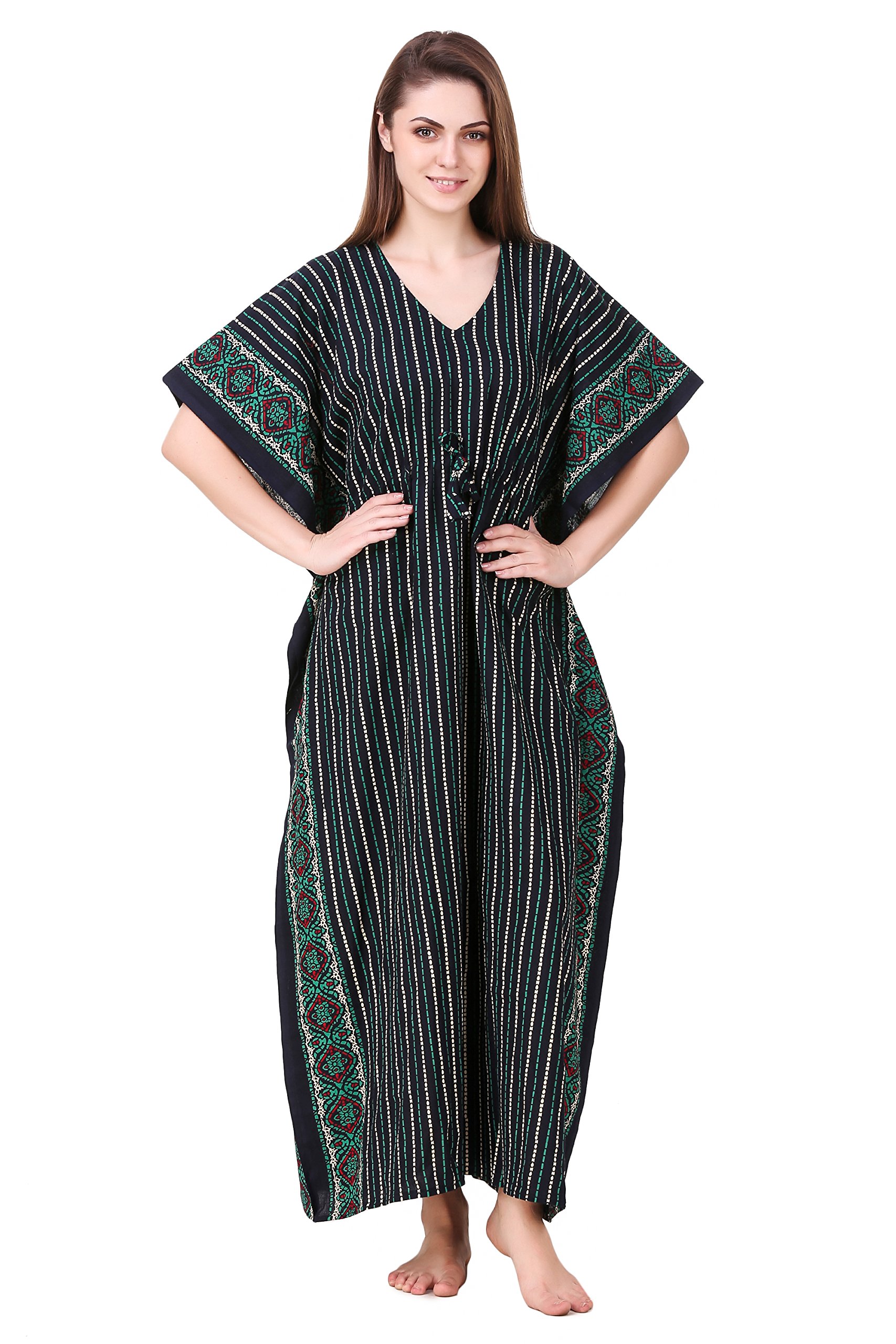 Masha Women's Cotton Printed Maxi Nightdress - Green - Image 3