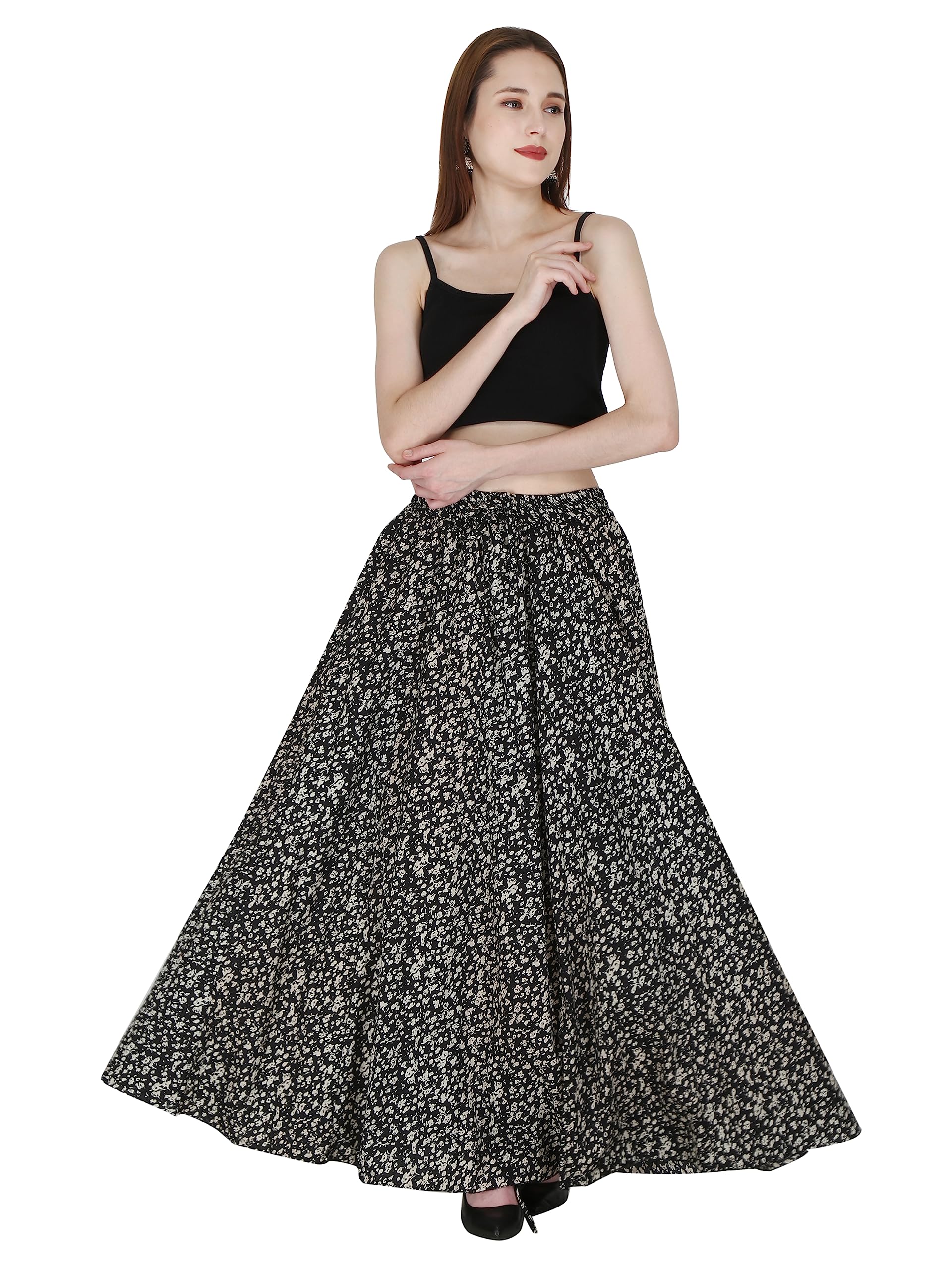 Sttoffa Ethnic Maxi Skirt for Women - Black - Image 5