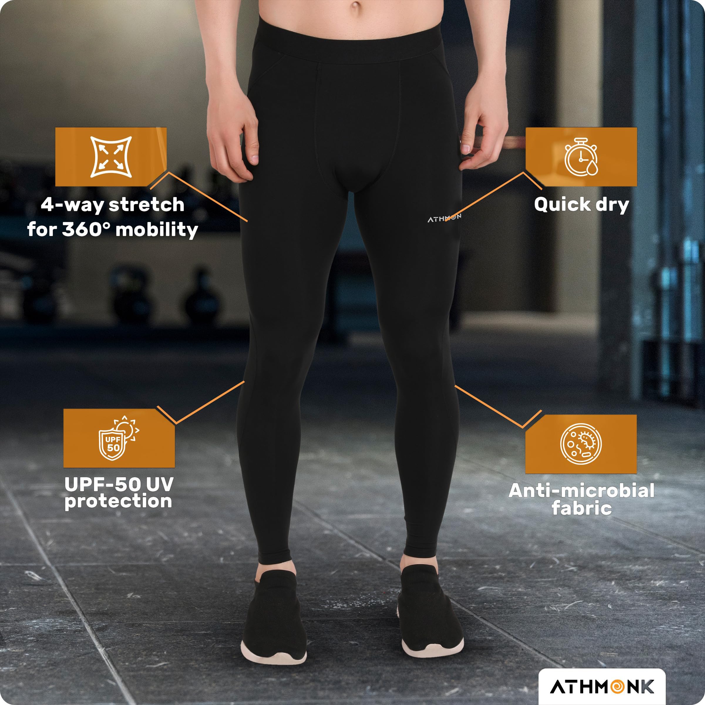 Athmonk Compression Leggings for Men - Image 4