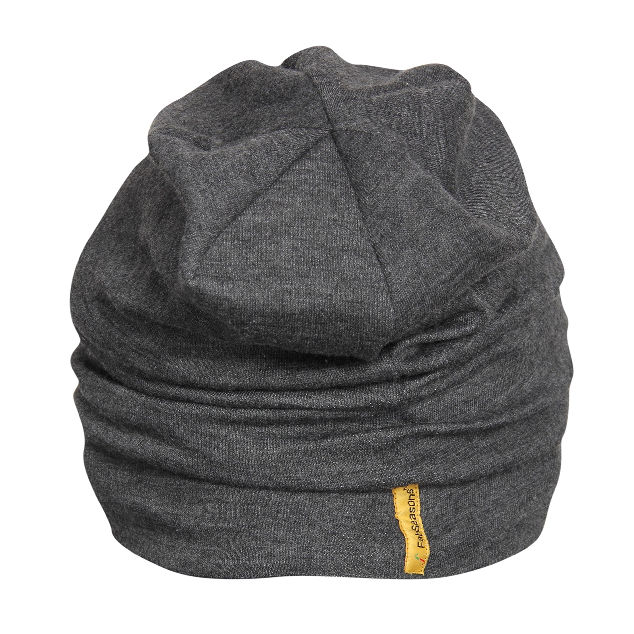 FabSeasons Charcoal Grey Unisex Cotton Beanie - Image 4