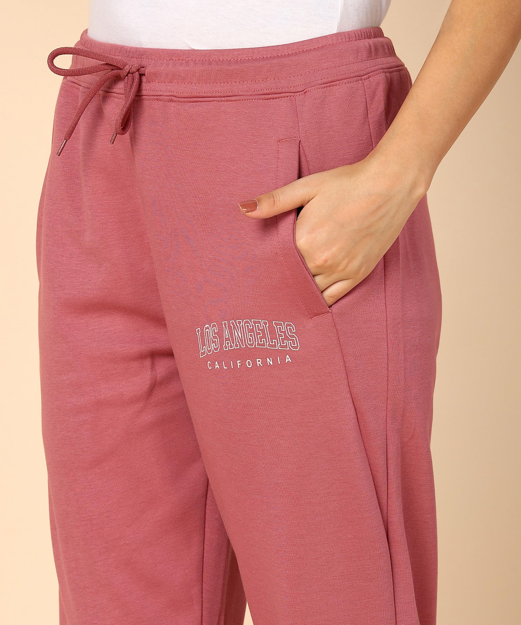 Alan Jones Women's Ankle-Length Cotton Trackpant - Pink - Image 4